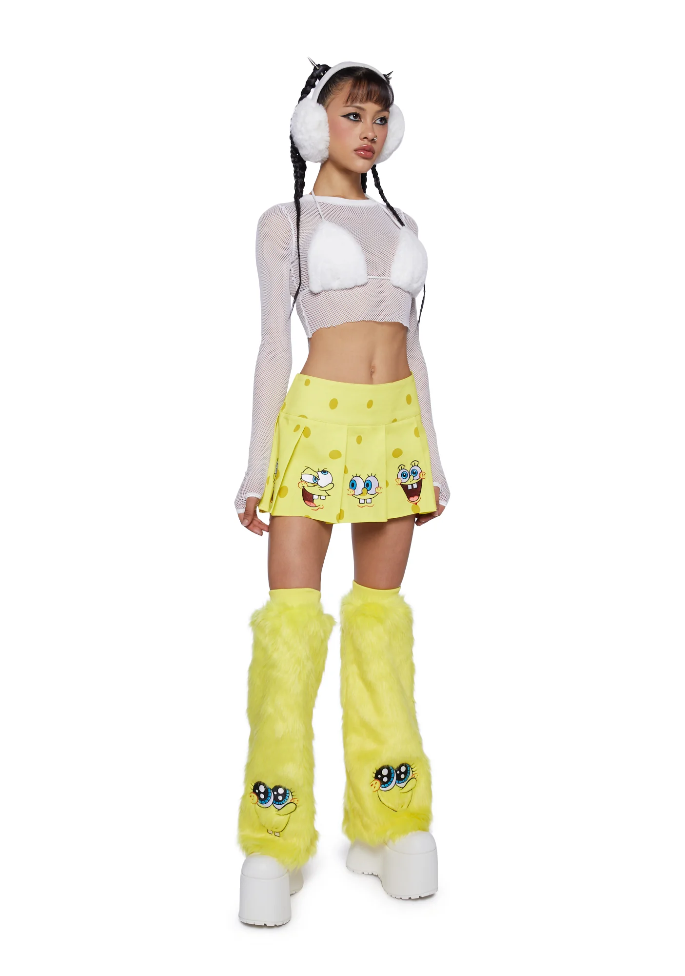 Many Moods Pleated Mini Skirt- Yellow - Image 2