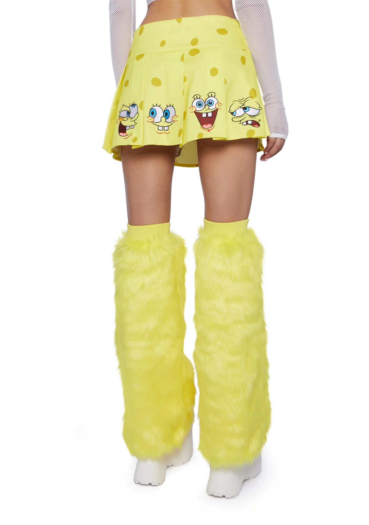 Many Moods Pleated Mini Skirt- Yellow - Image 4