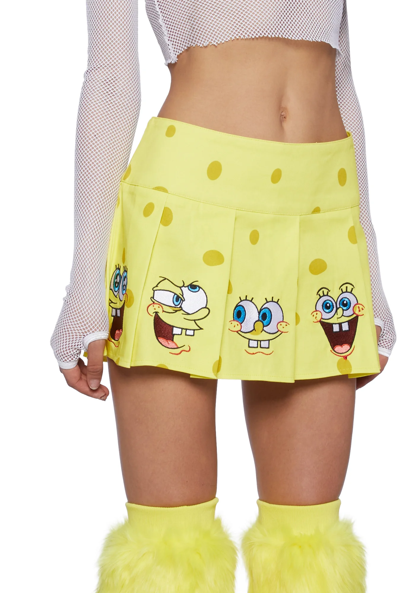 Many Moods Pleated Mini Skirt- Yellow - Image 5