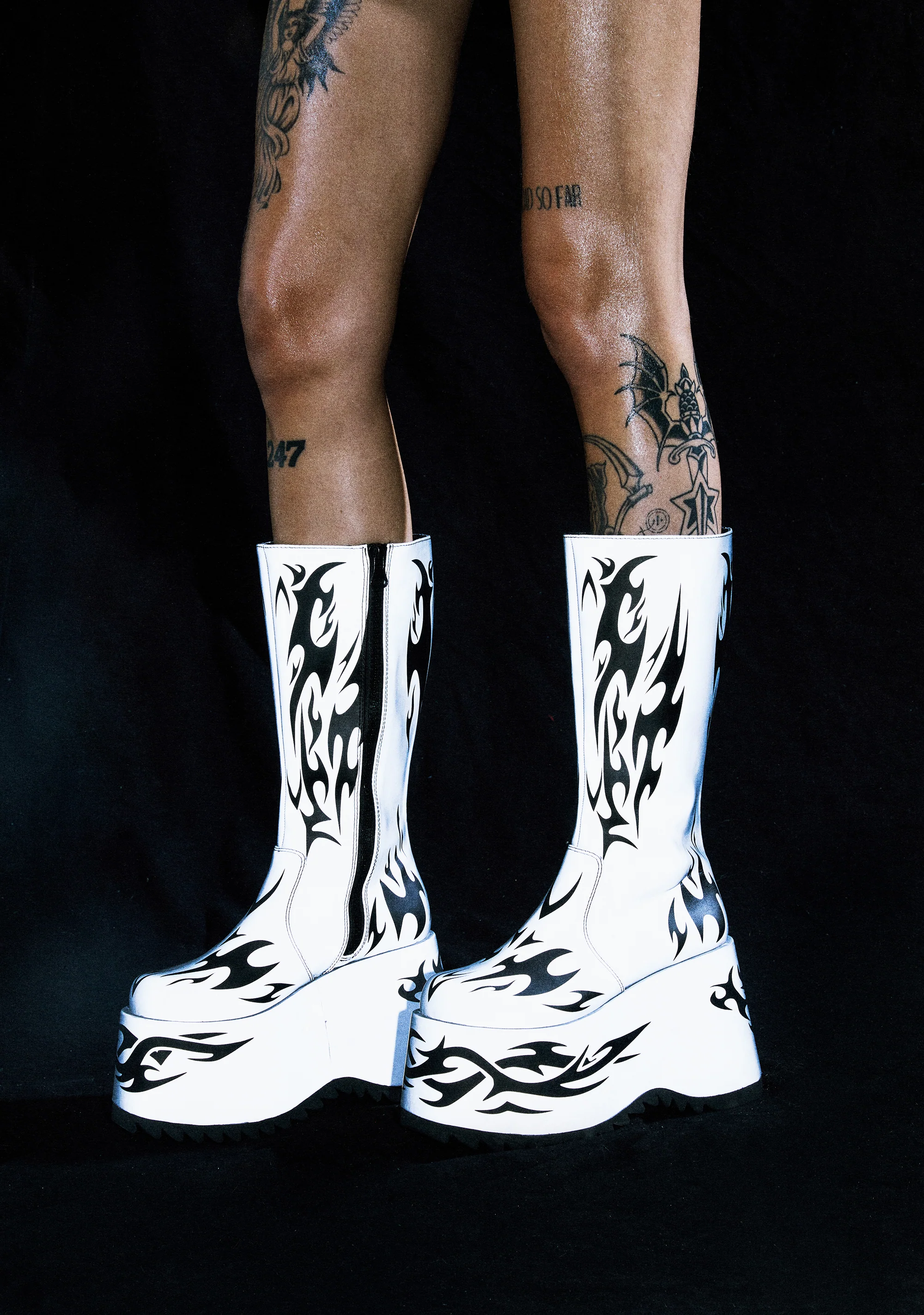 Mark Of The Beast Reflective Platform Boots - Gray - Image 6