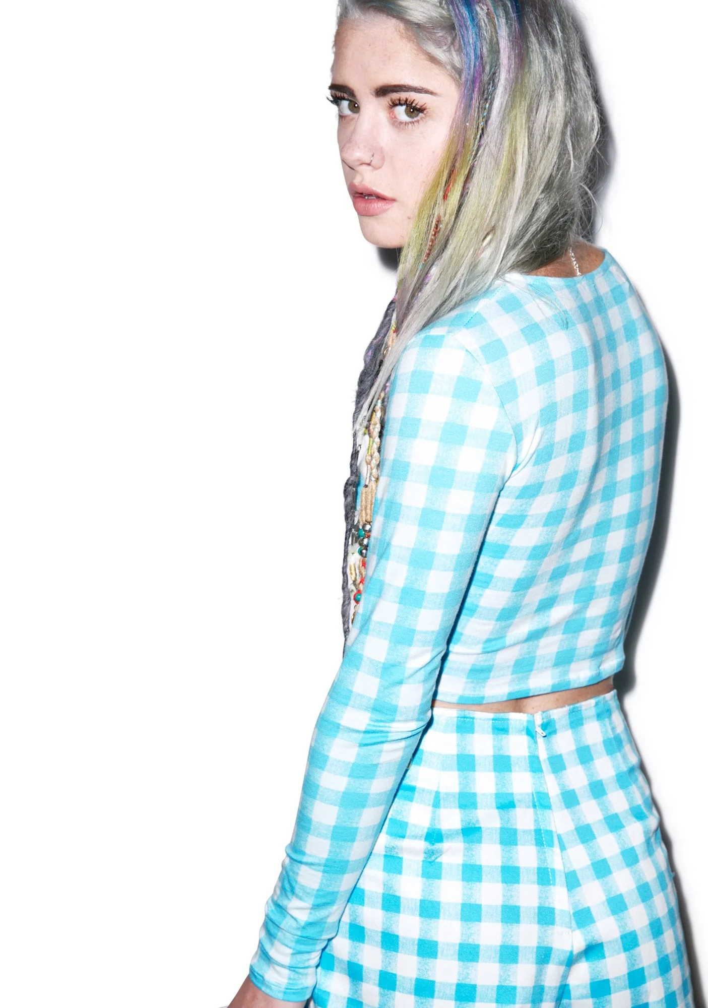 Mary Long Sleeve Crop - Light Blue - Image 5