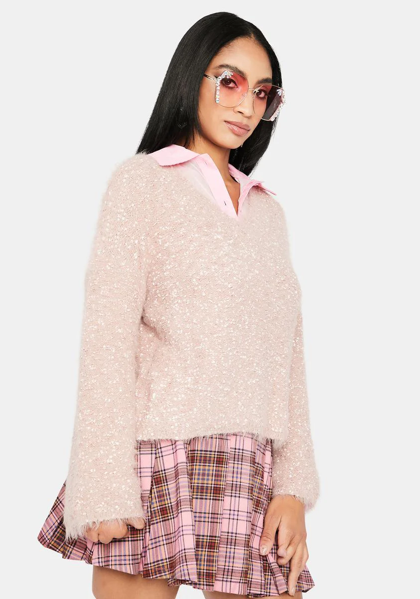Mauve Dark Warm Thoughts Fuzzy Sweater - Image 2