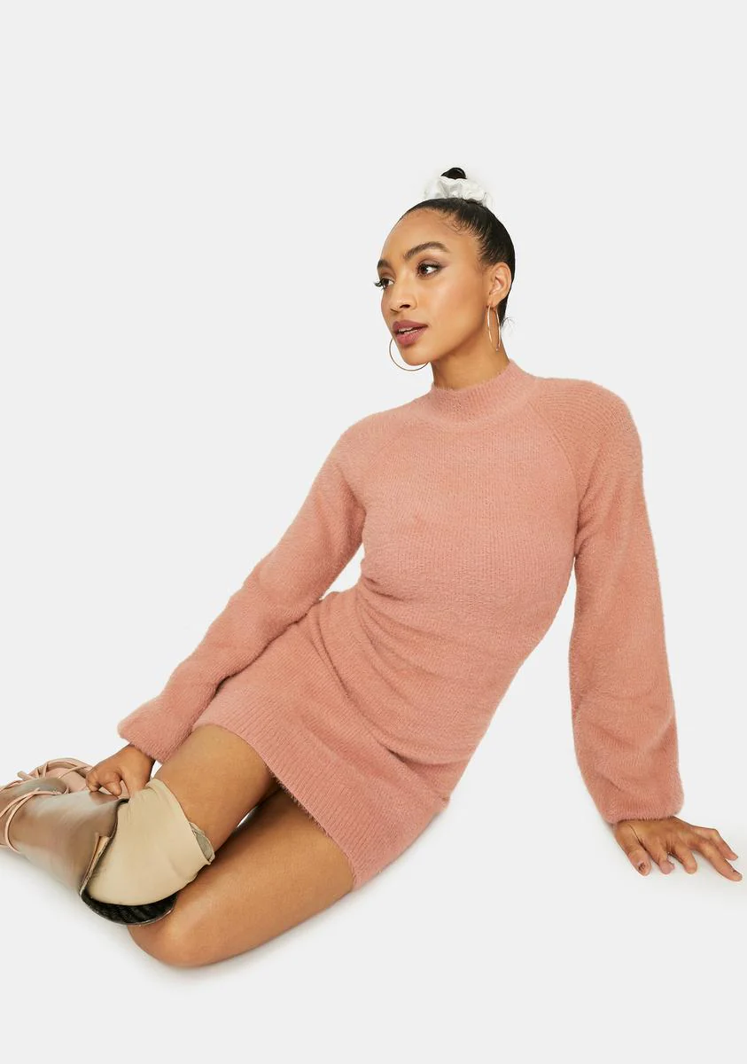 Mauve Dreams Mock Neck Sweater Dress - Image 2