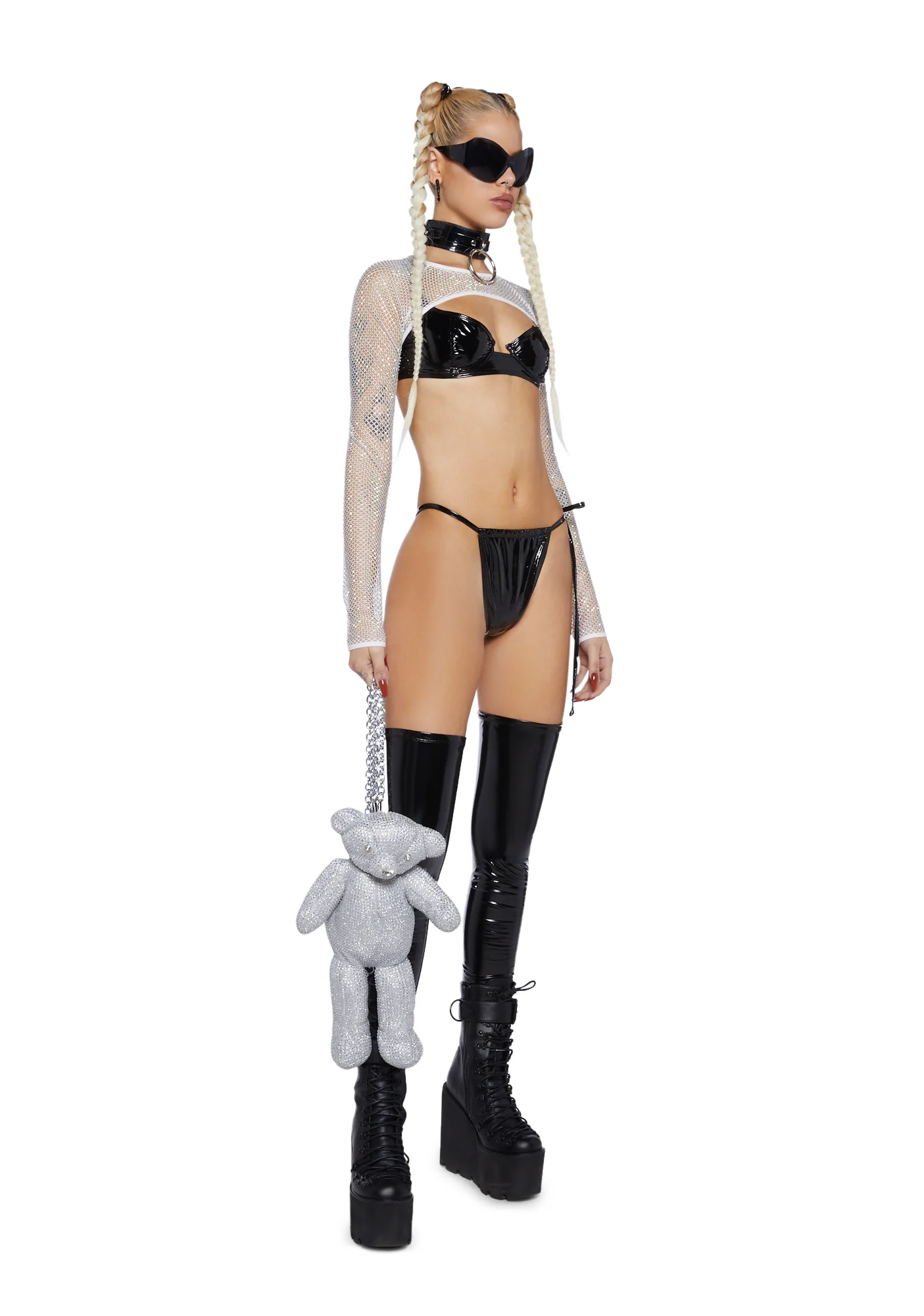 Mayhem Mindset Fishnet Shrug - White - Image 2