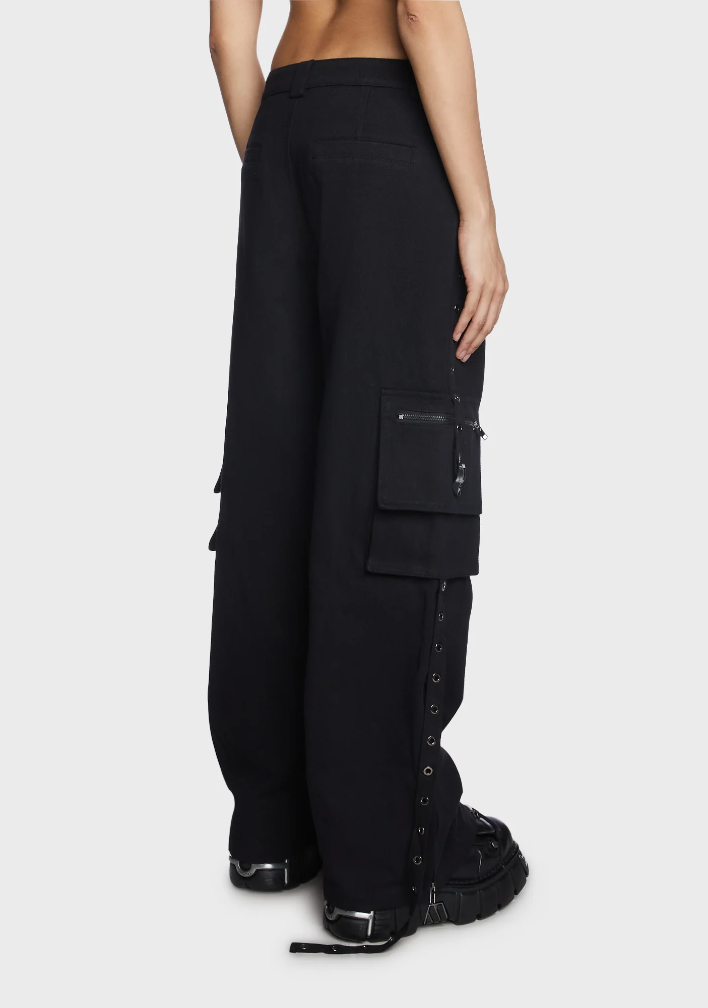 Medium Waist Loose Cargo Trousers - Image 4