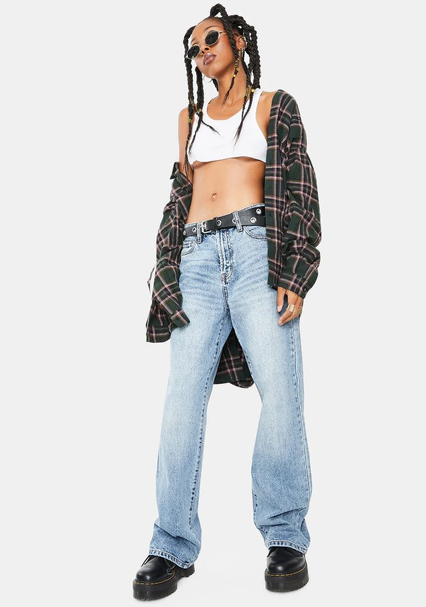 Medium Wash Classic Denim Dad Jeans - Image 3