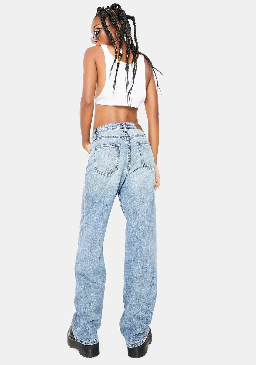 Medium Wash Classic Denim Dad Jeans - Image 4