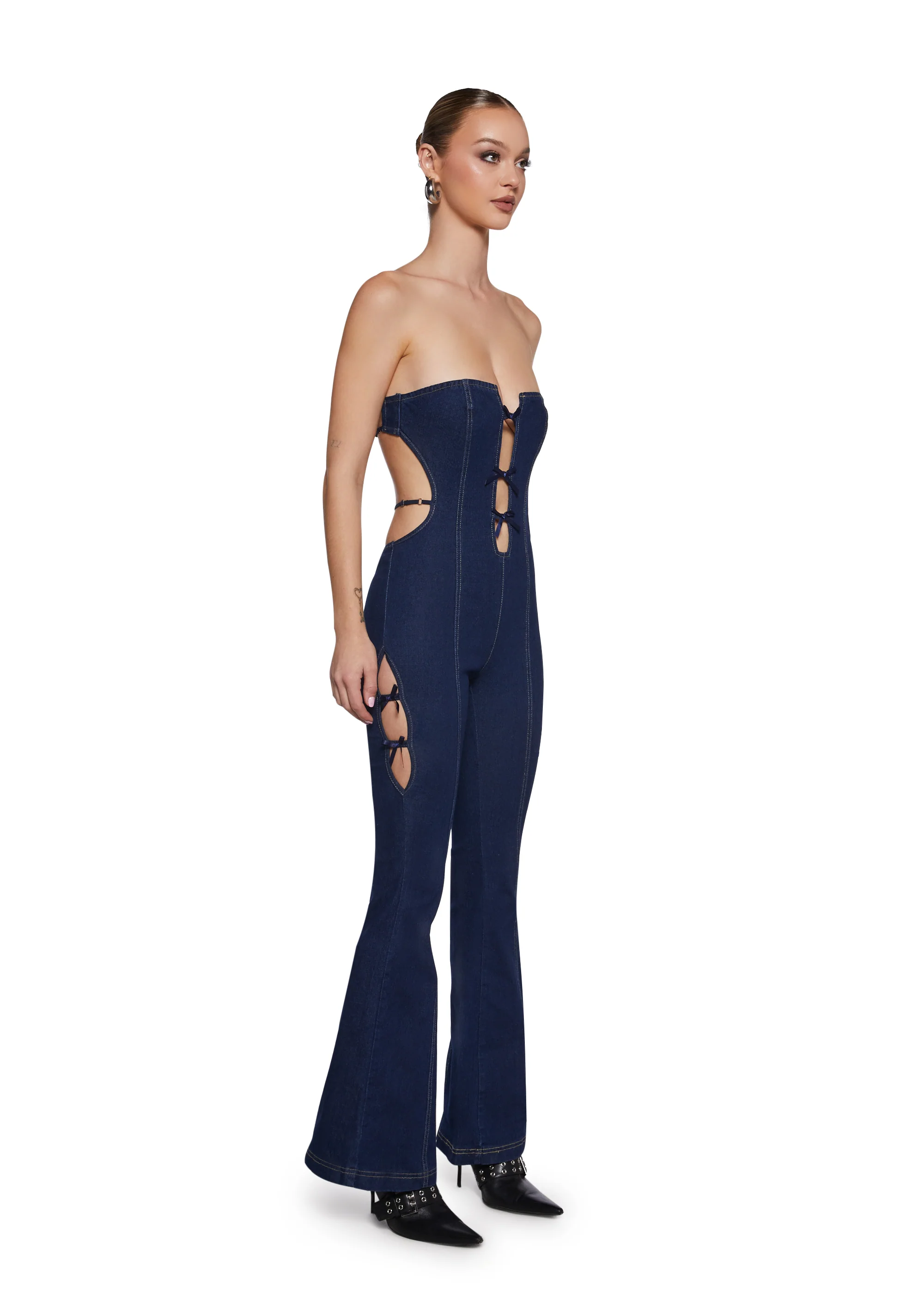 Meet Me Downtown Denim Jumpsuit - Image 3