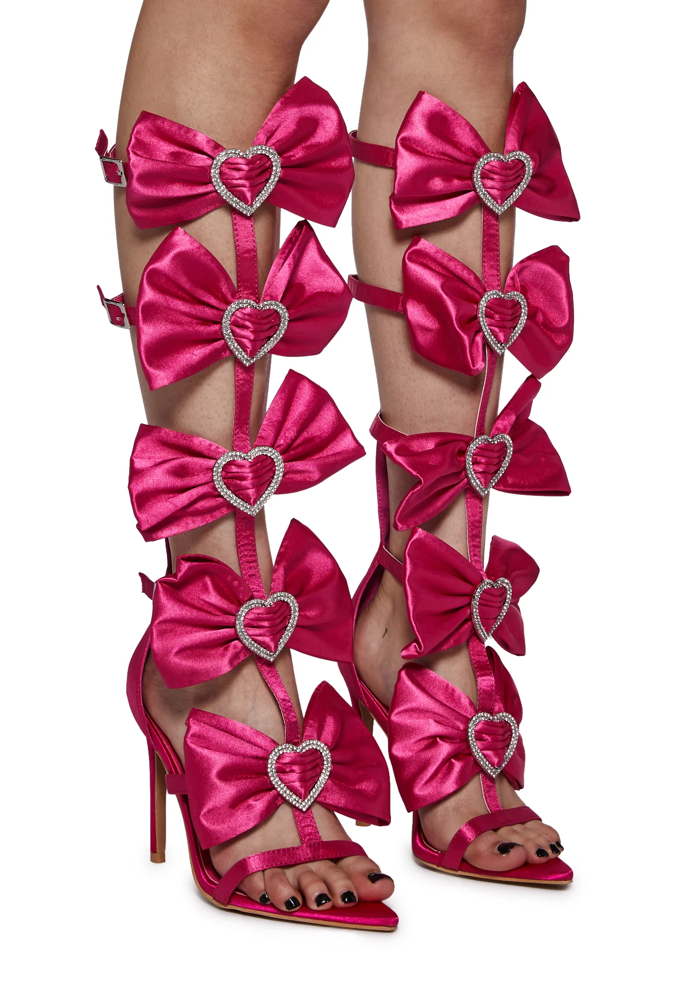 Meet The Beau Satin Heels - Pink - Image 3