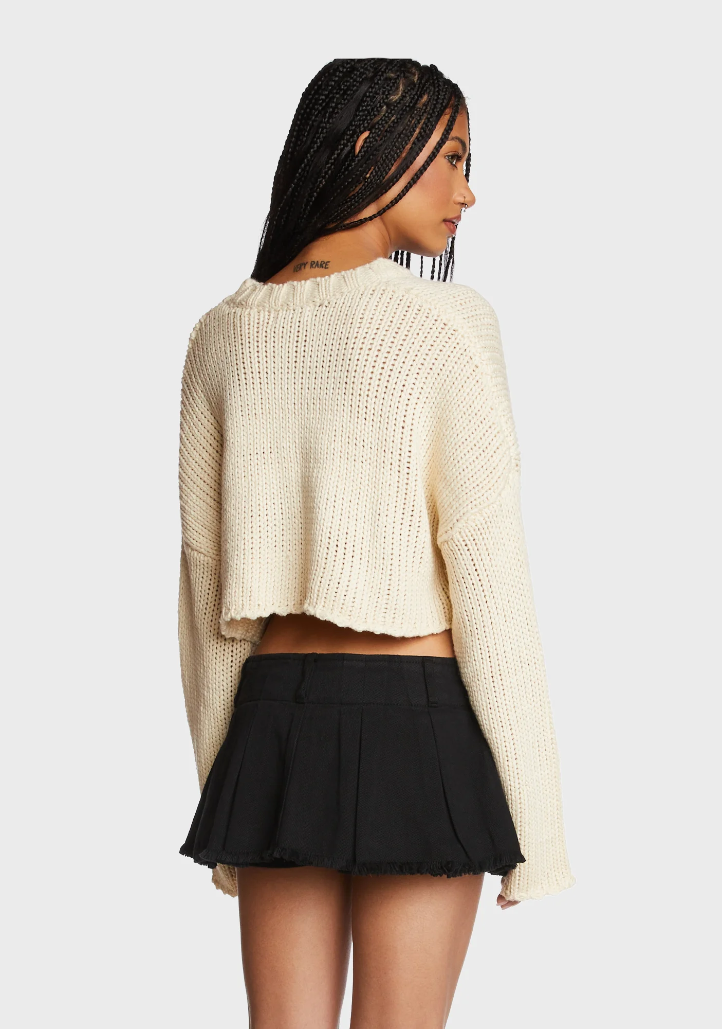 Mega Star Cropped Sweater - Cream - Image 4