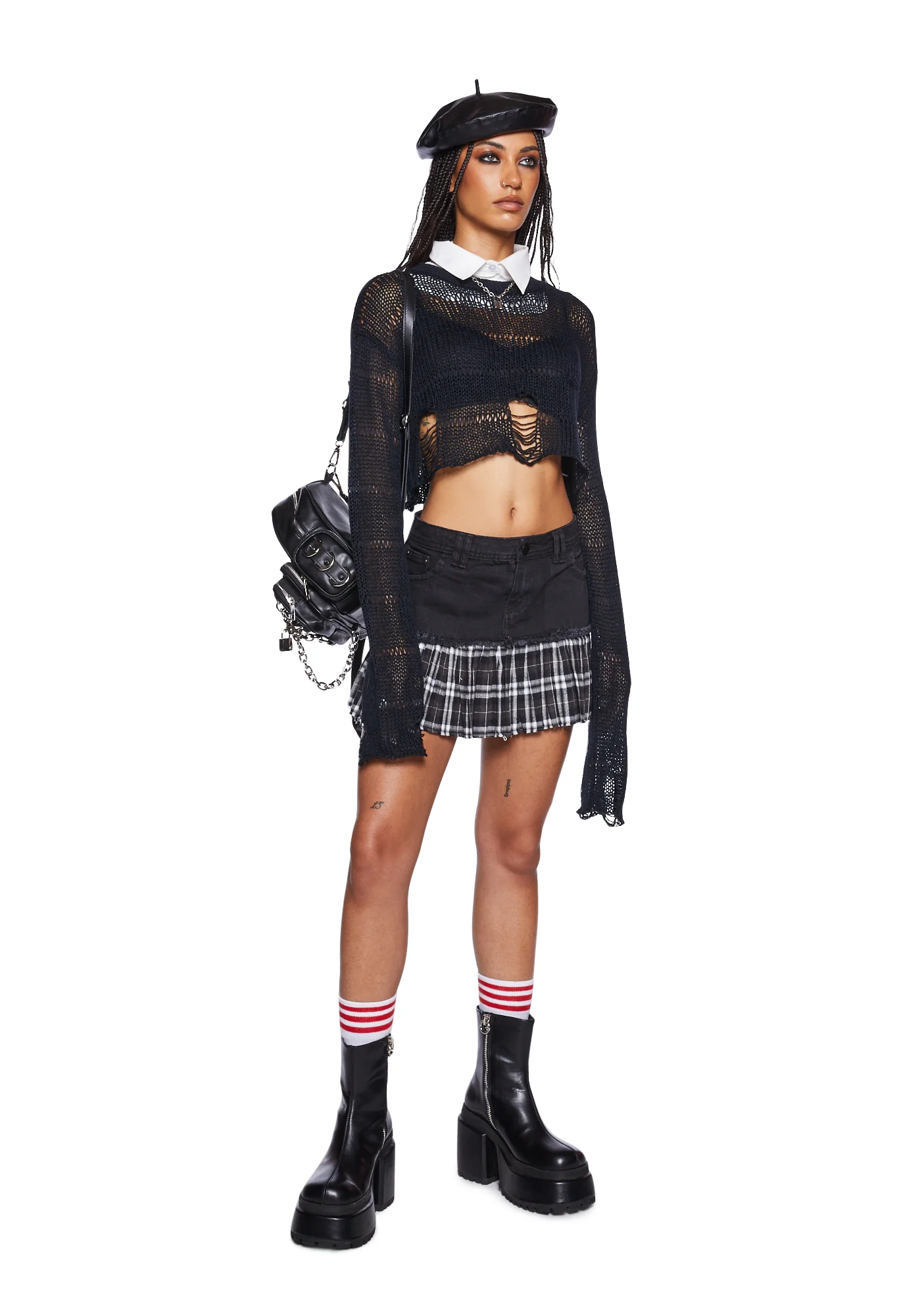Melancholic Melody Crop Sweater - Black - Image 2