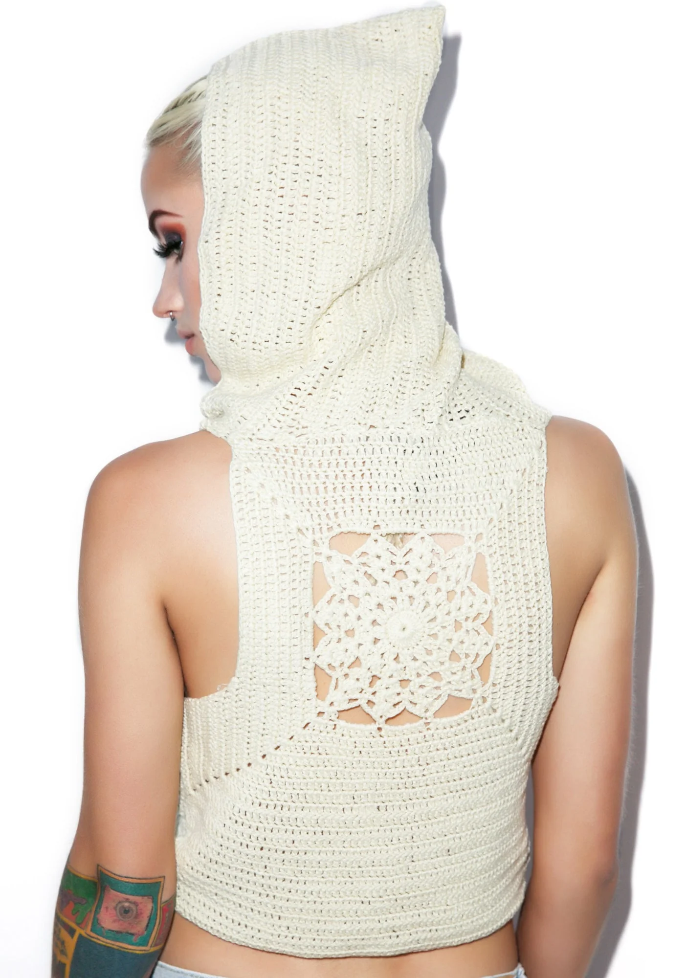 Mellow Out Crochet Crop Top - Light Brown - Image 15