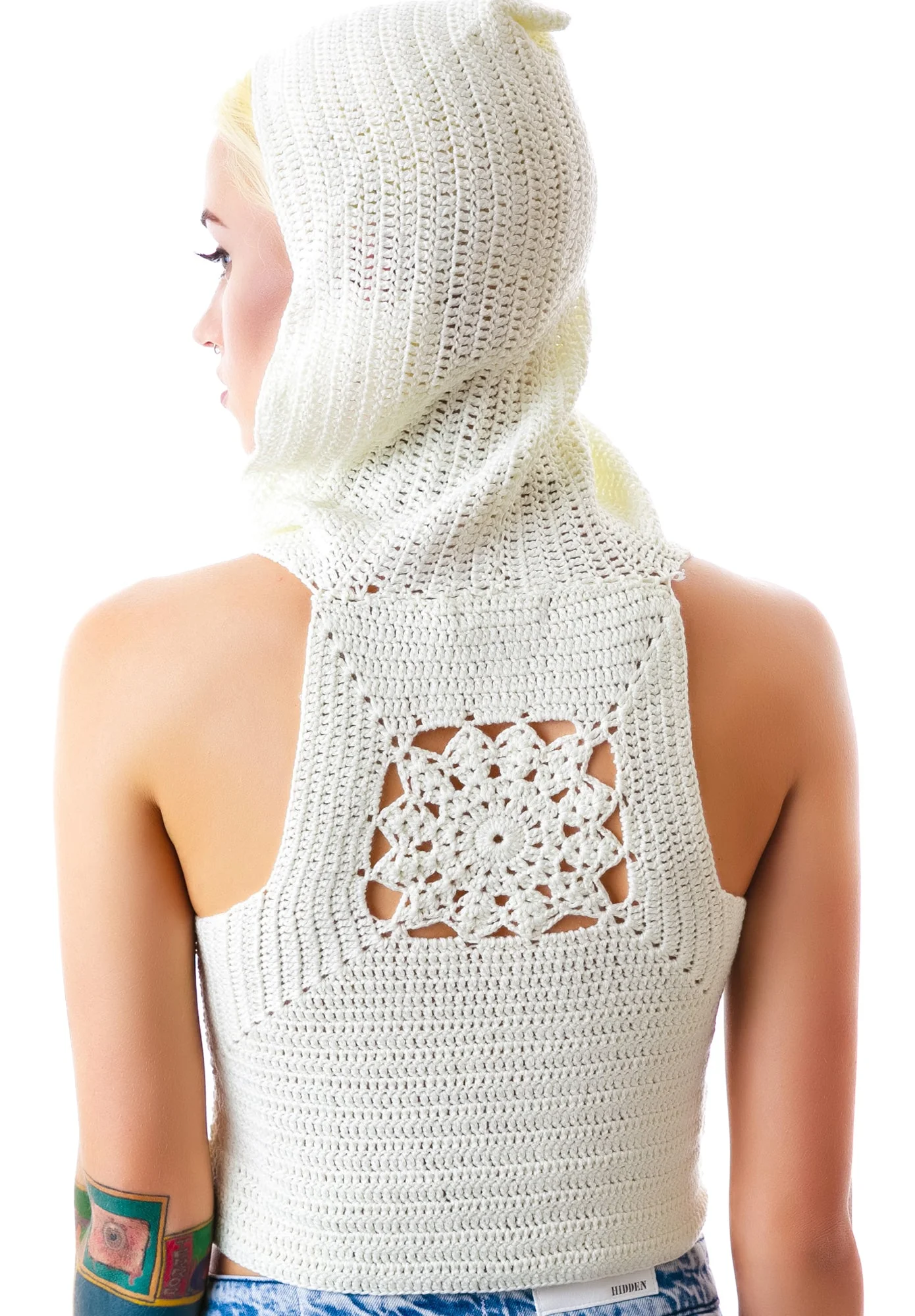 Mellow Out Crochet Crop Top - Light Brown - Image 9