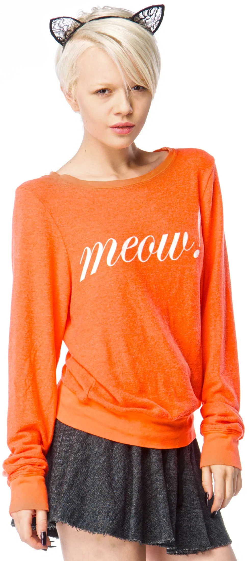 Meow! Baggy Beach Jumper - Black - Image 8