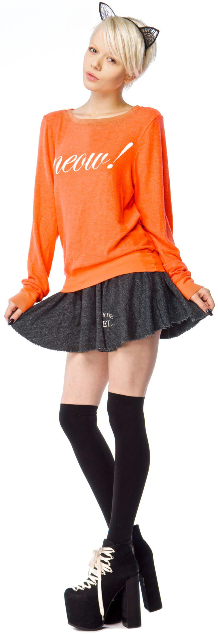 Meow! Baggy Beach Jumper - Black - Image 9