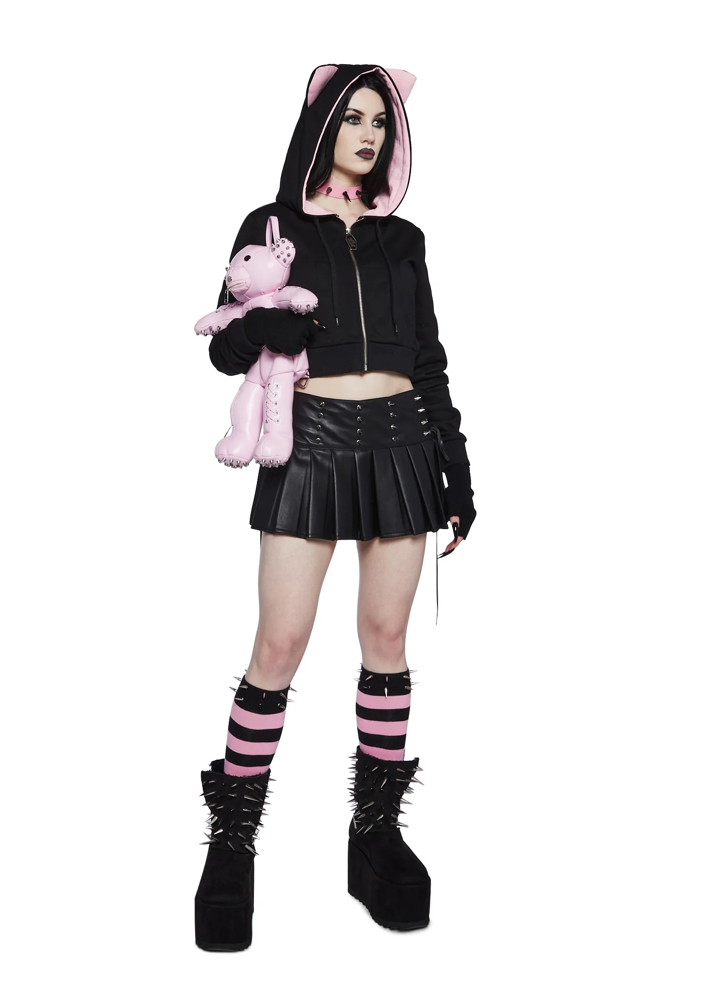 Meow Mingle Cropped Hoodie - Image 2