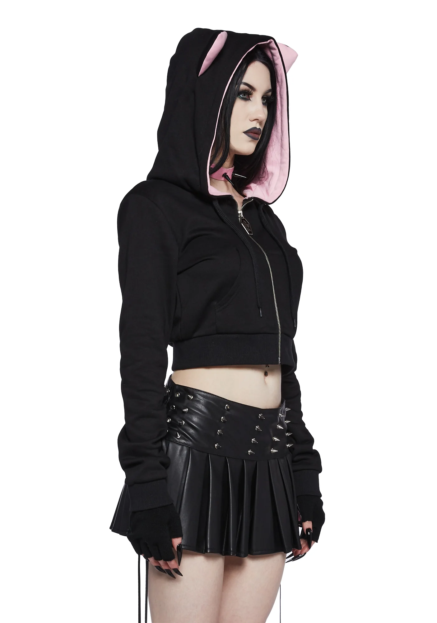 Meow Mingle Cropped Hoodie - Image 3