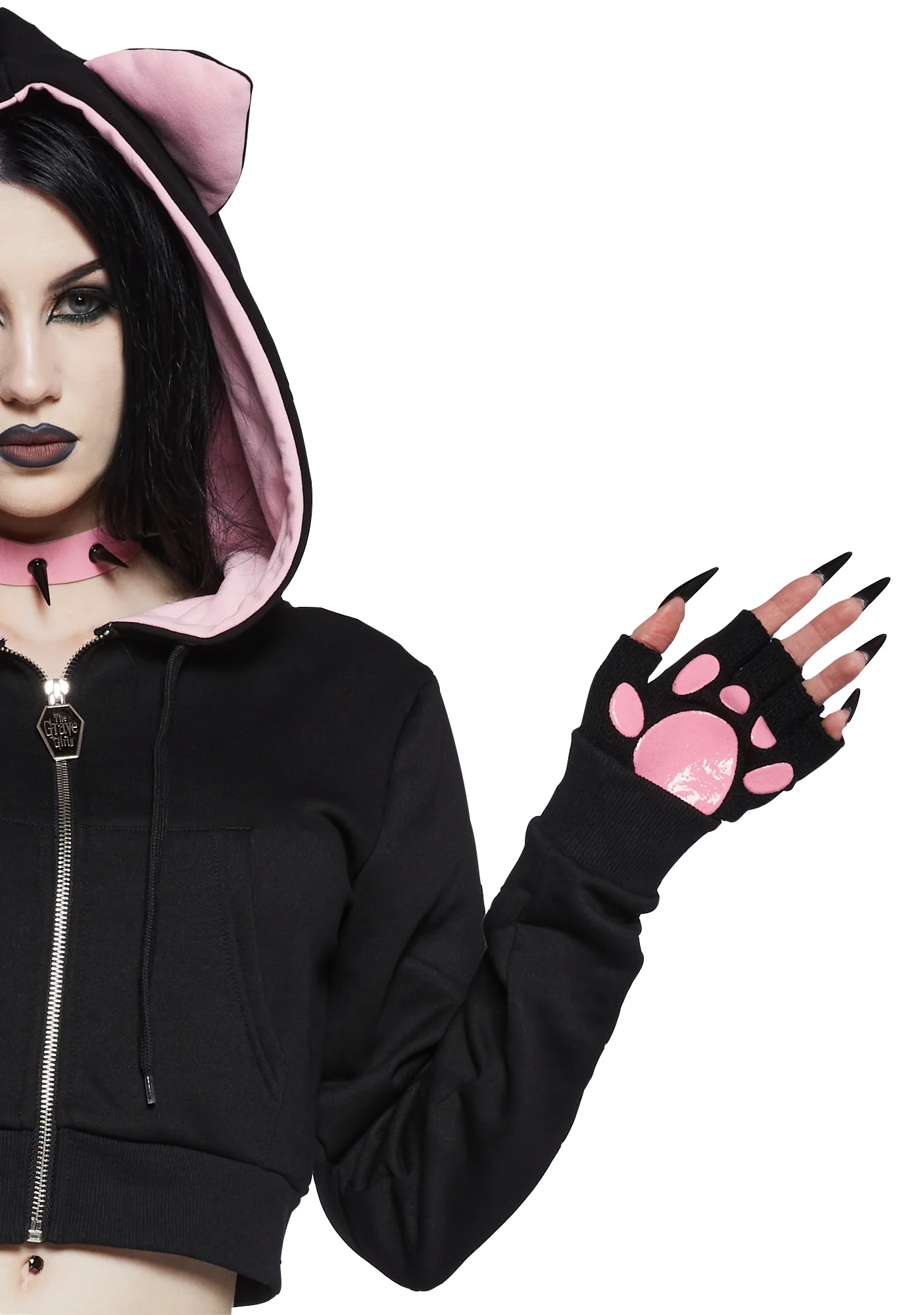 Meow Mingle Cropped Hoodie - Image 5
