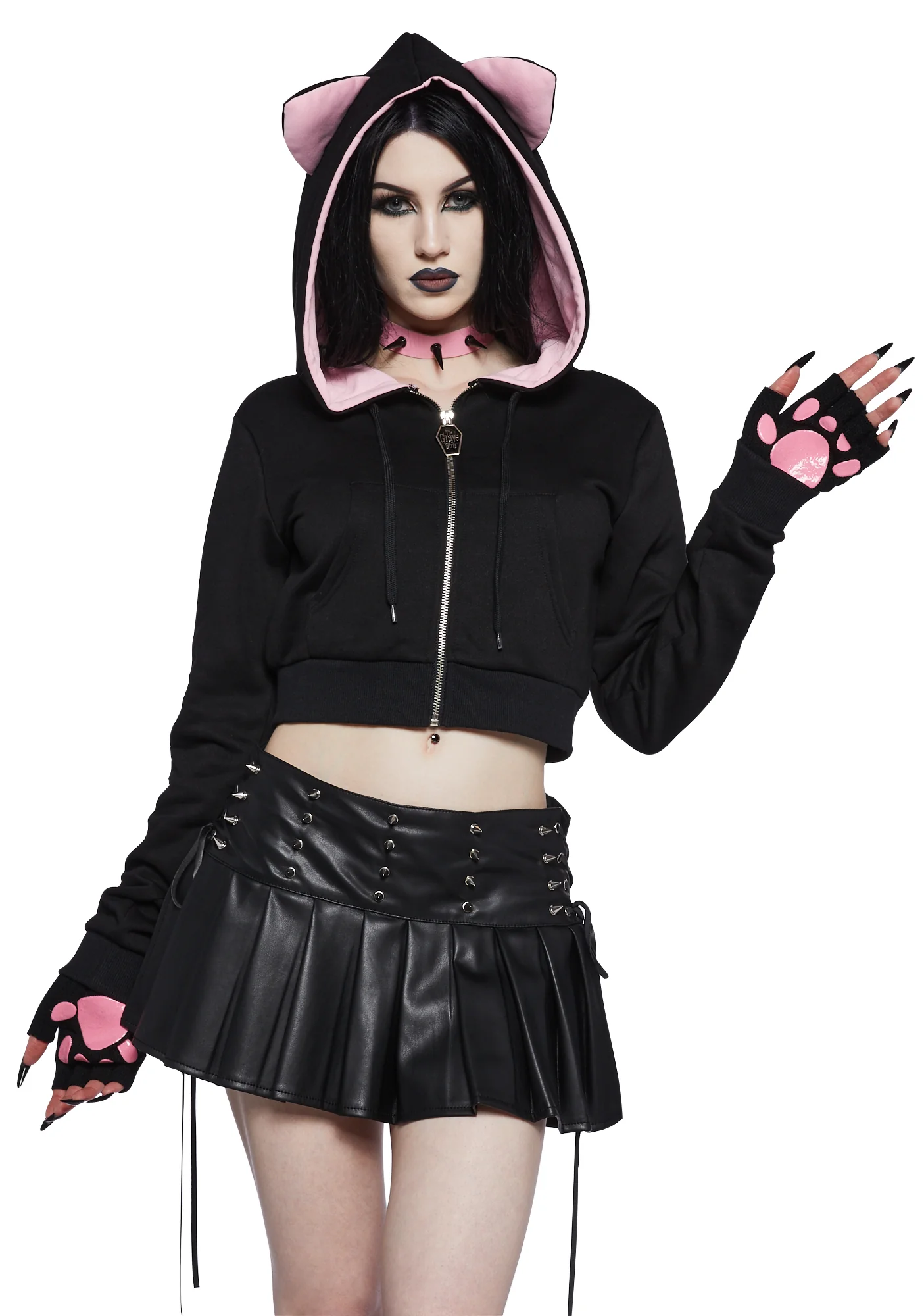 Meow Mingle Cropped Hoodie - Image 6