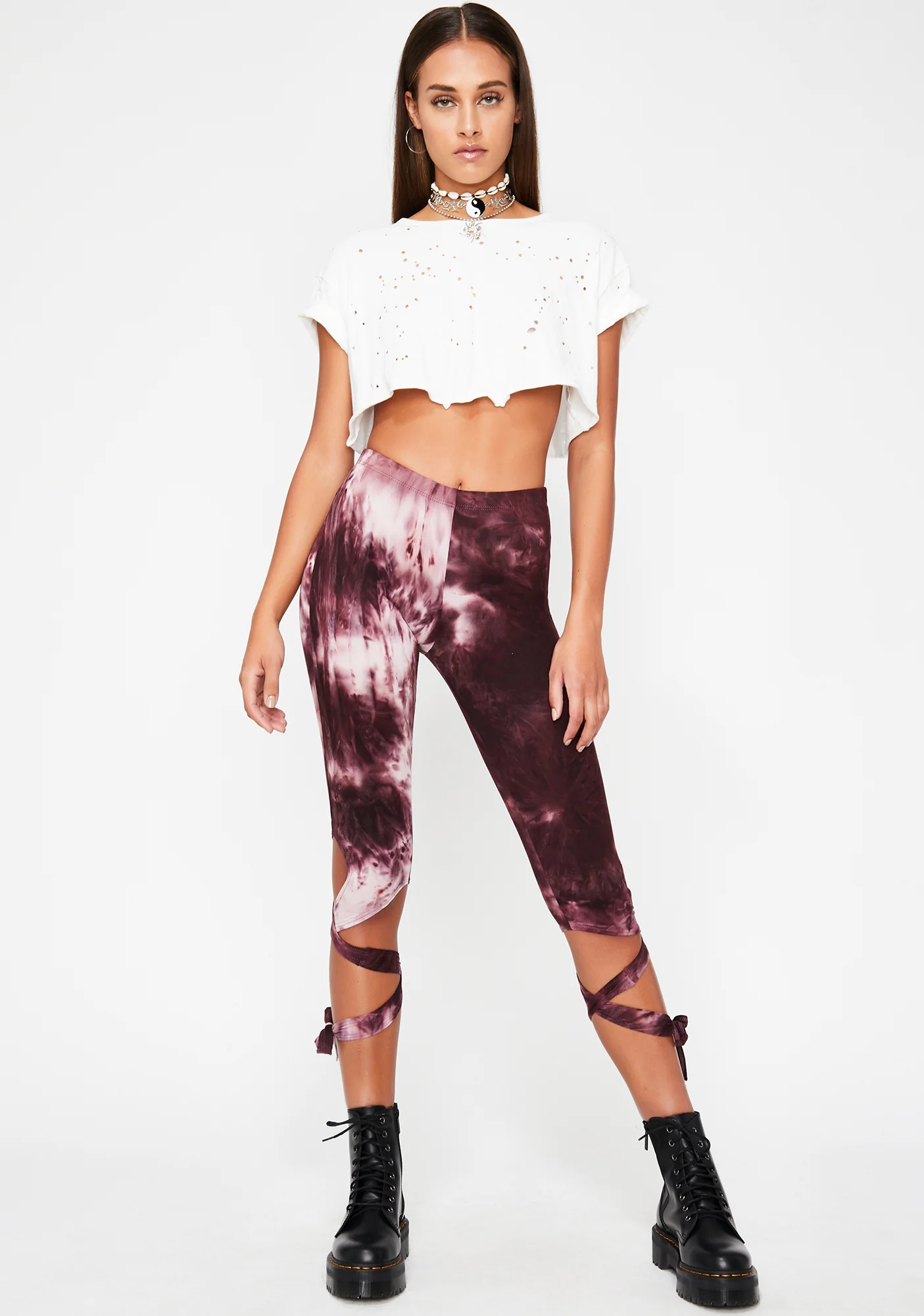 Merlot Crystalized Vibes Ballet Leggings - Image 3