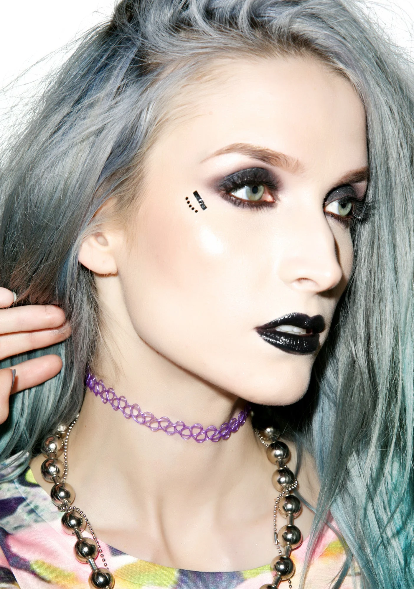 Mermaid Tattoo Choker - Purple - Image 5