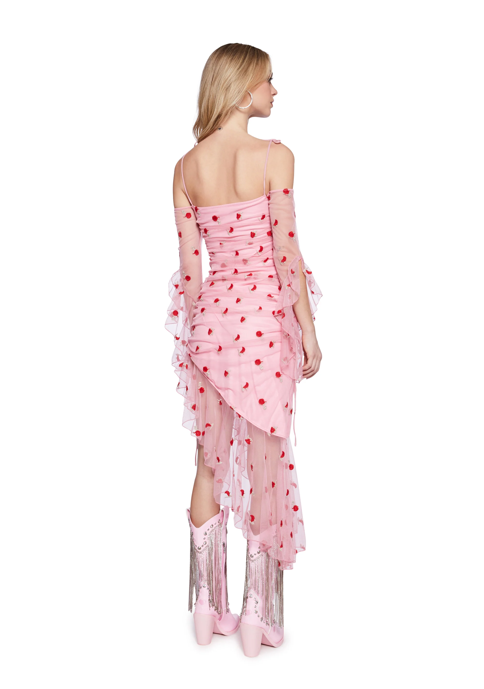 Evening Shade Mesh Dress - Image 5