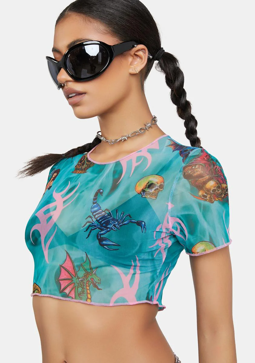 Mesh Crop Top - Image 3