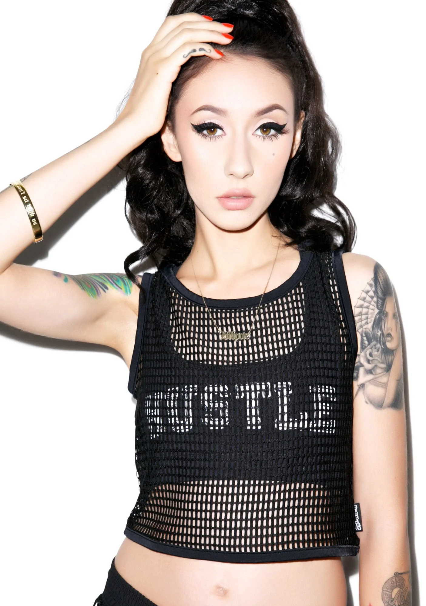 Mesh Crop Top - White - Image 6