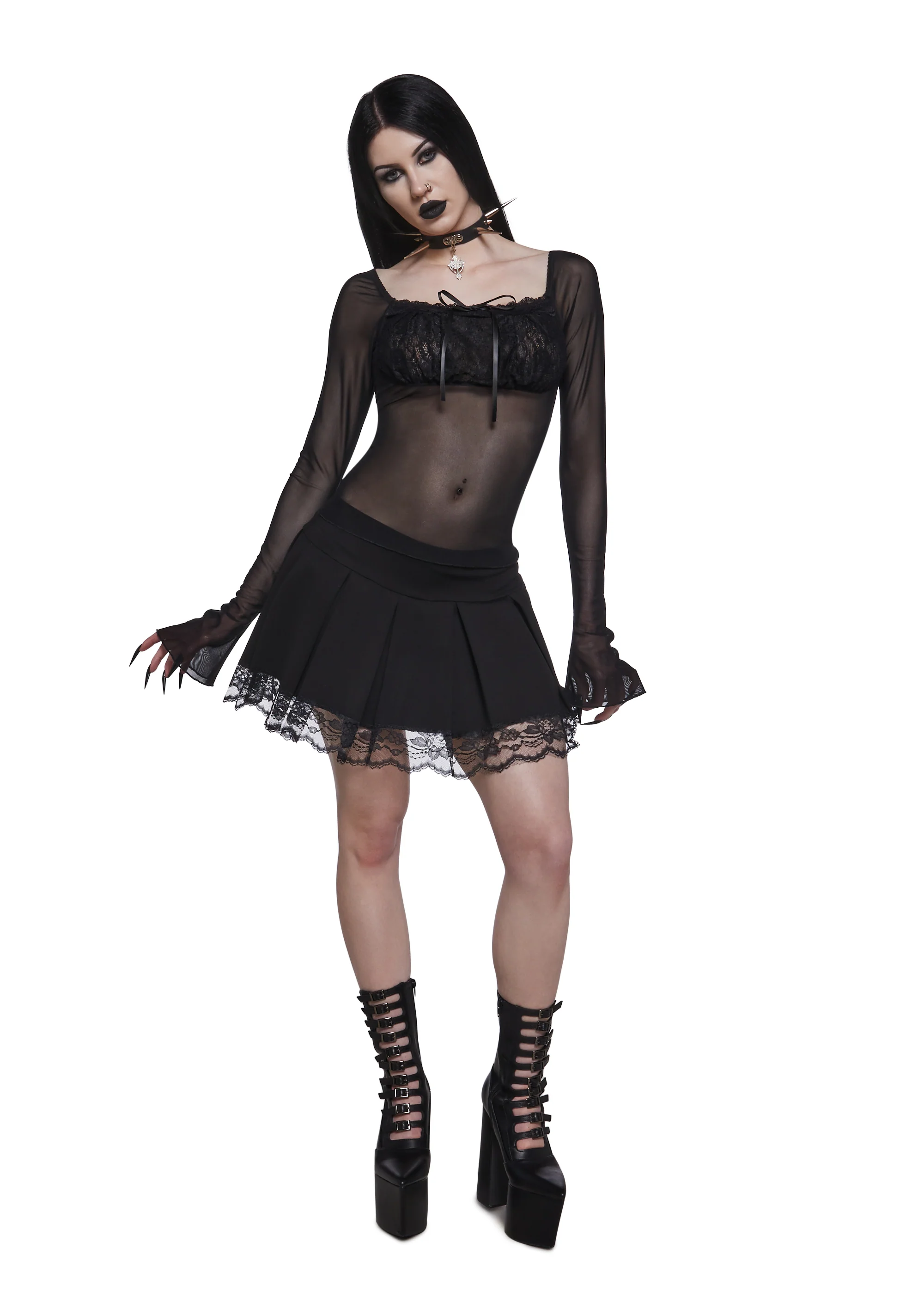 Malice Mesh Long Sleeve Top - Image 2