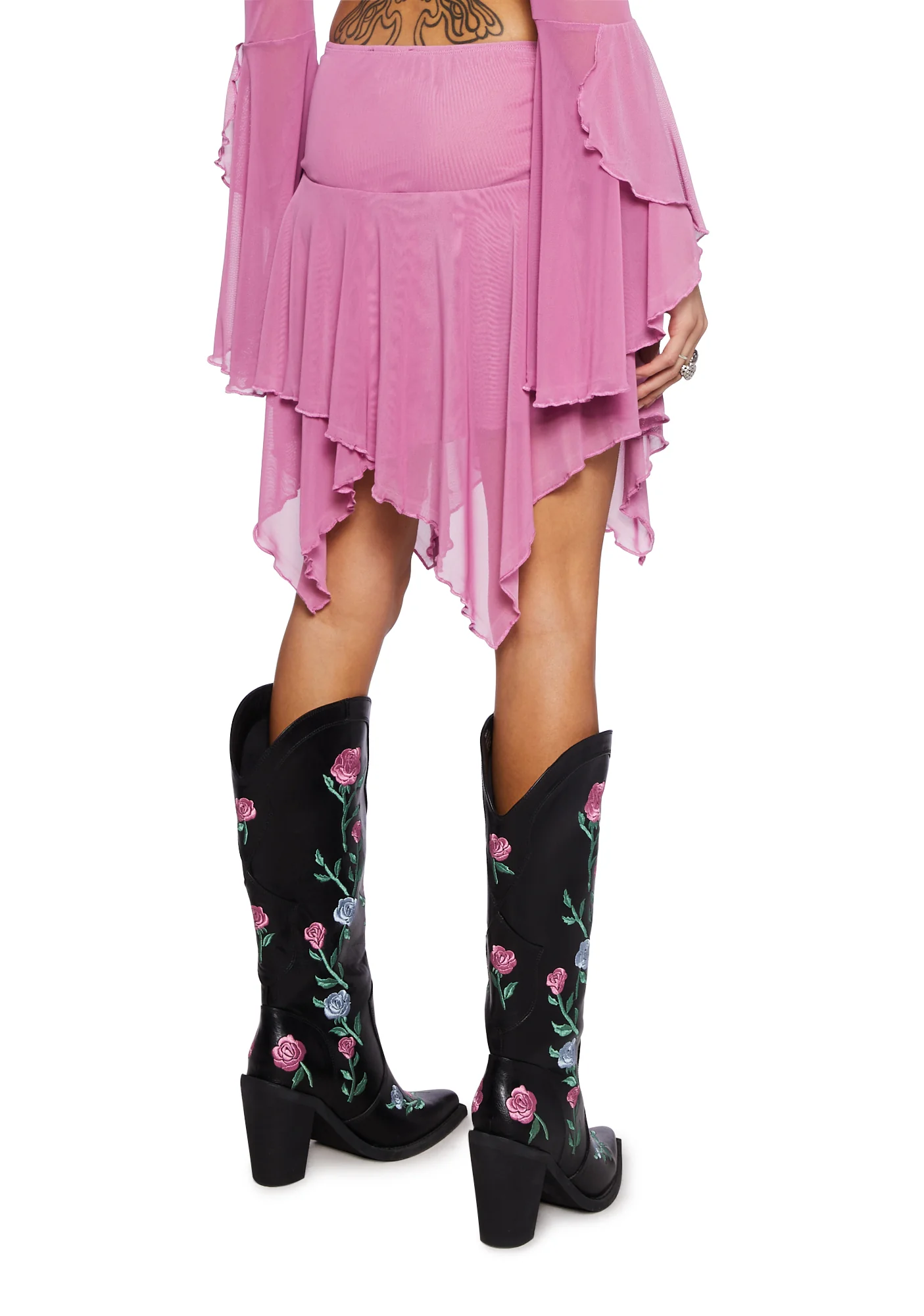 Wild Attraction Mesh Mini Skirt- Pink - Image 2