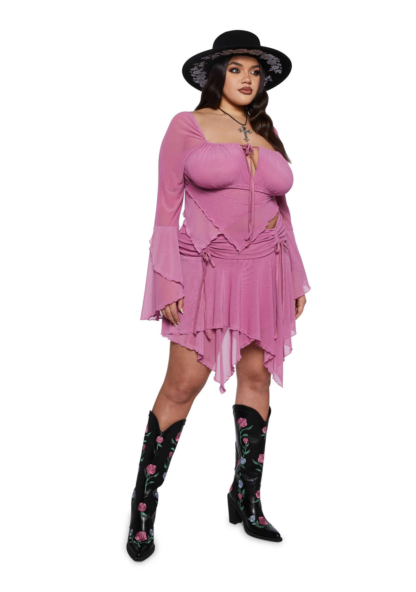Plus Wild Attraction Mesh Mini Skirt- Pink - Image 2