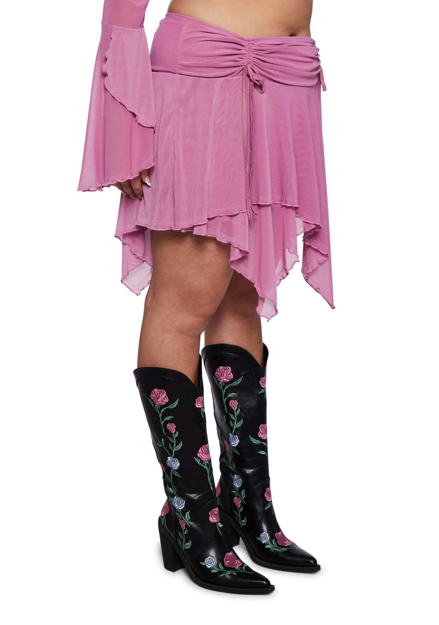 Plus Wild Attraction Mesh Mini Skirt- Pink - Image 3