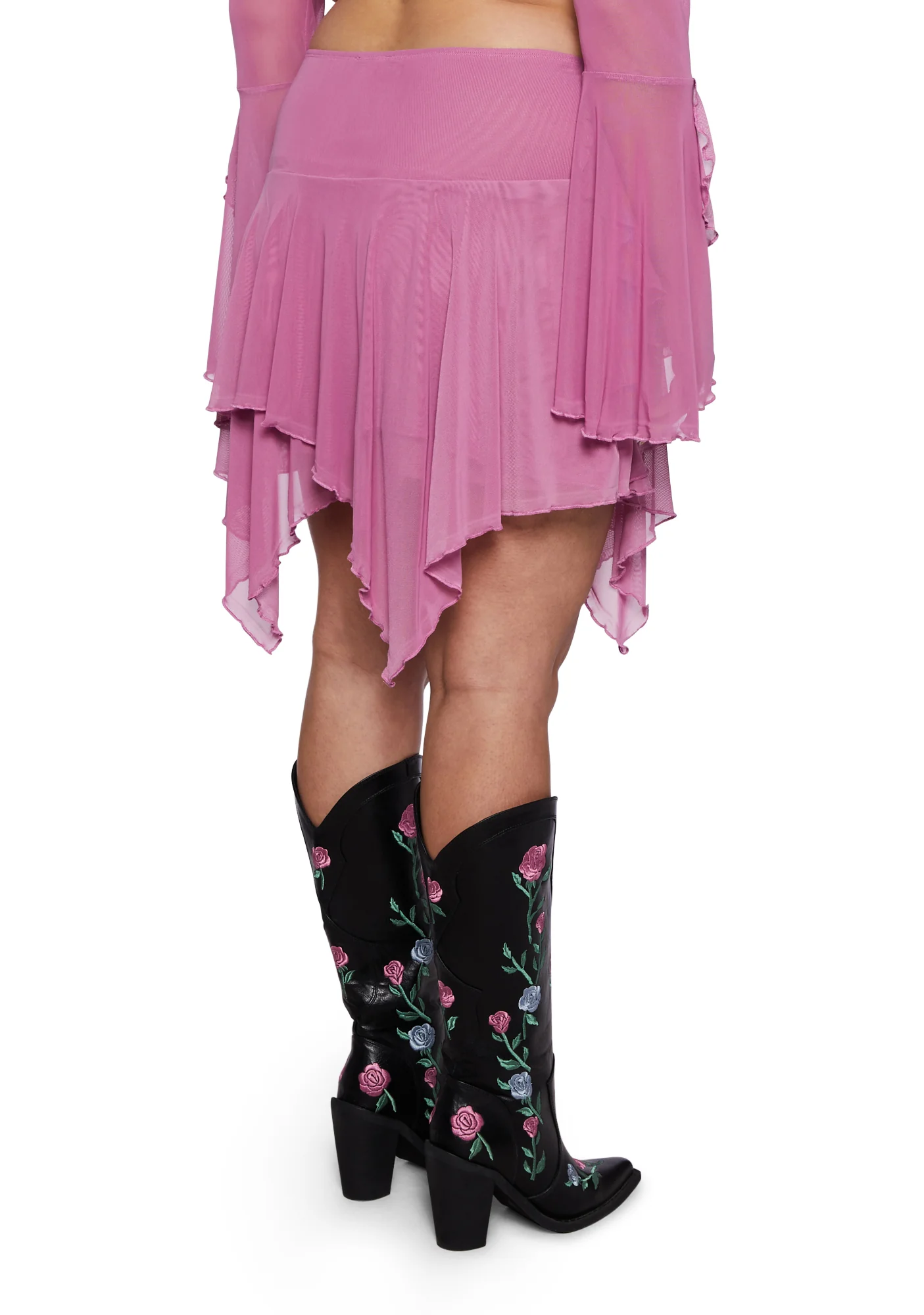 Plus Wild Attraction Mesh Mini Skirt- Pink - Image 4