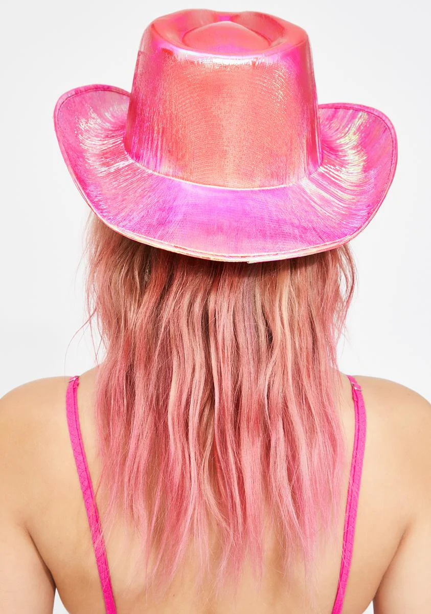 Metallic Fuschia Cowboy Hat - Image 3