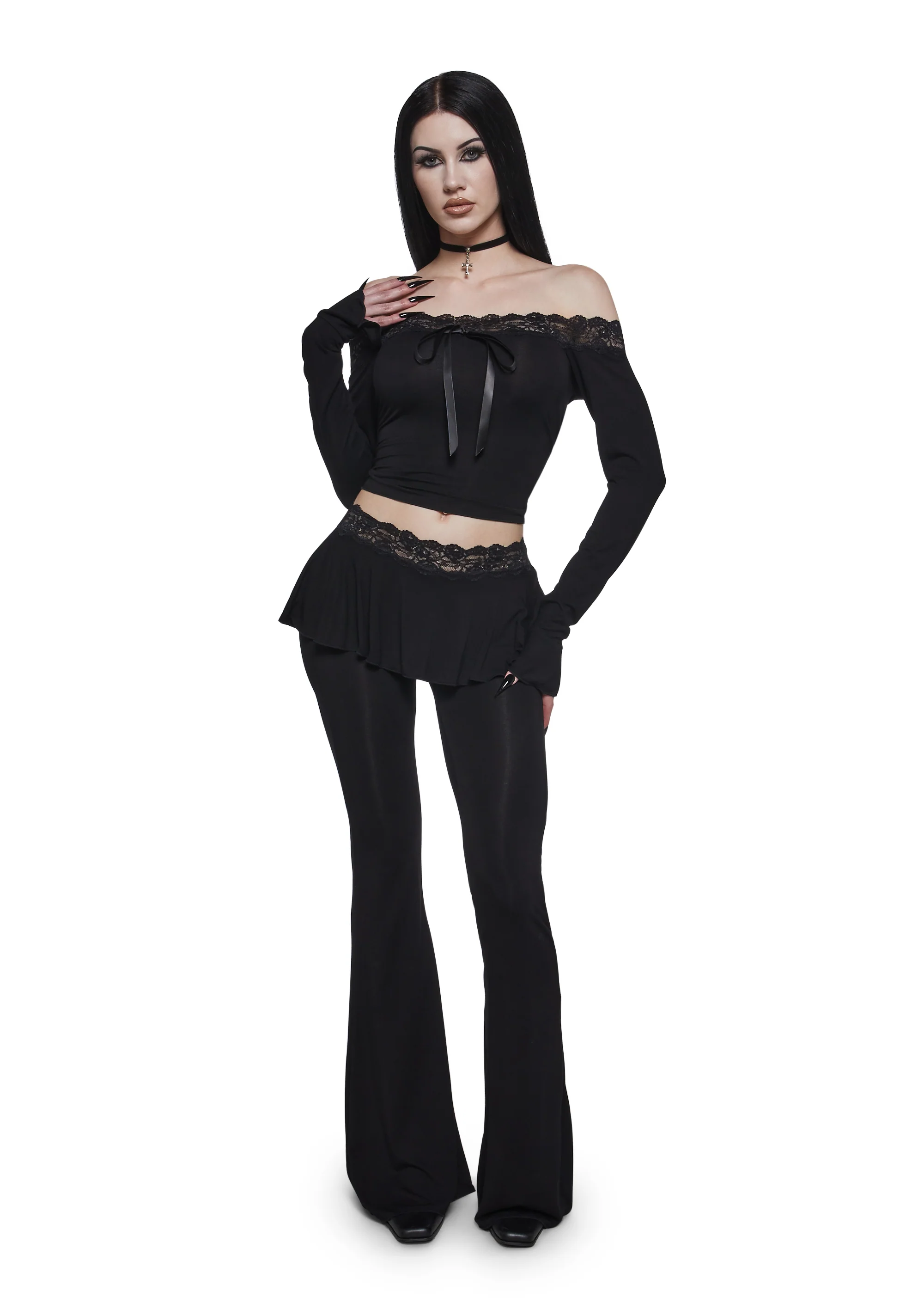 Dark Embraces Skirt Flared Pants - Image 7