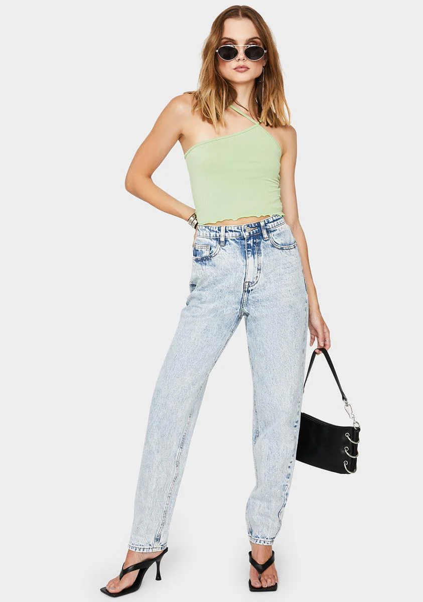 Mid Blue Acid Mom Jeans - Image 3