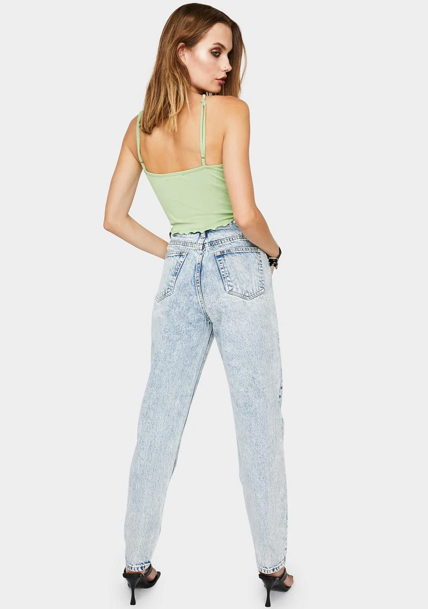 Mid Blue Acid Mom Jeans - Image 4