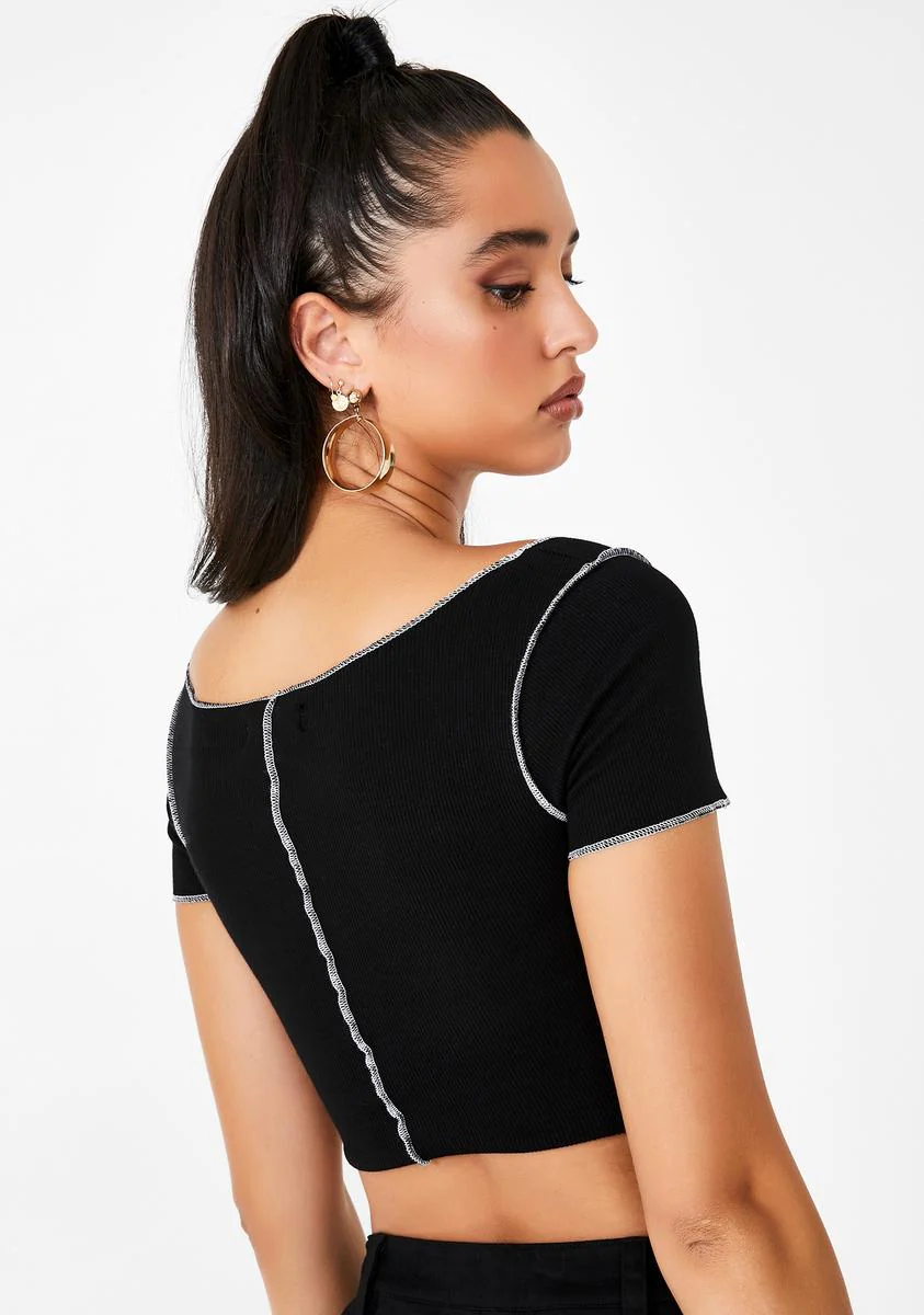 Midnight Brat Pack Lace Up Tee - Image 5