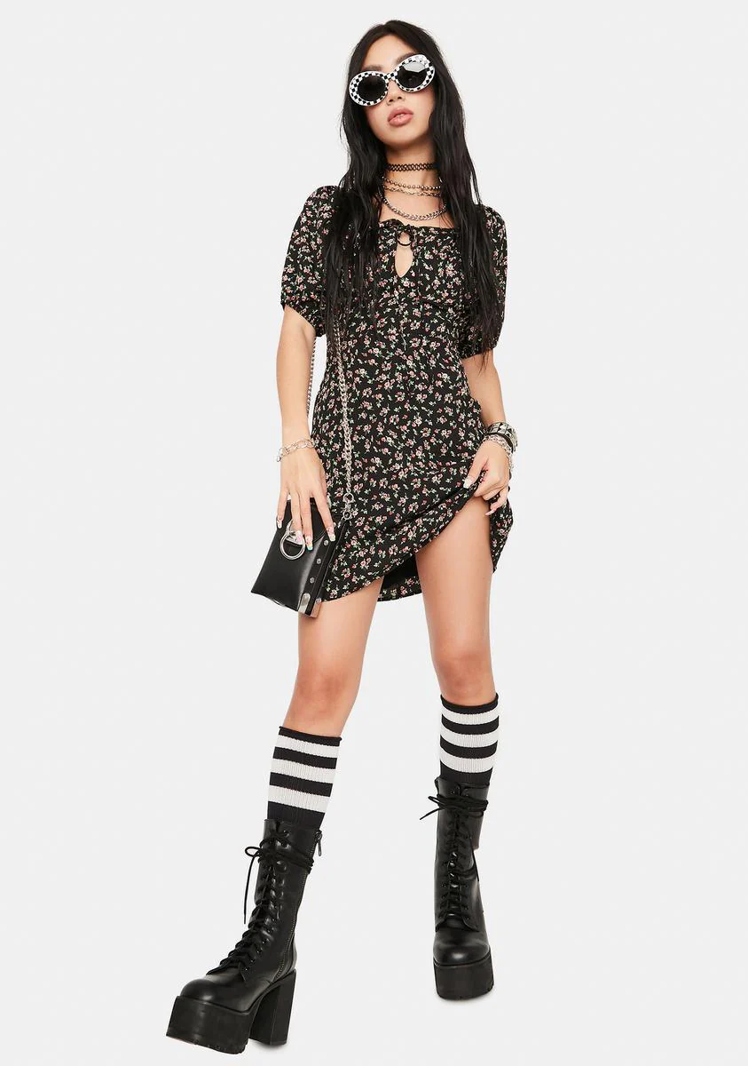 Midnight Frolic With Me Floral Dress - Image 3