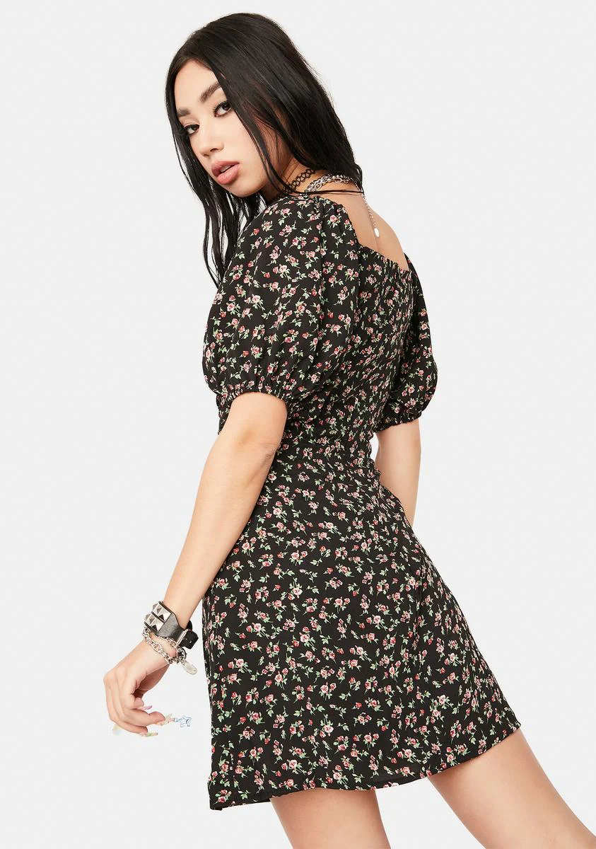 Midnight Frolic With Me Floral Dress - Image 4