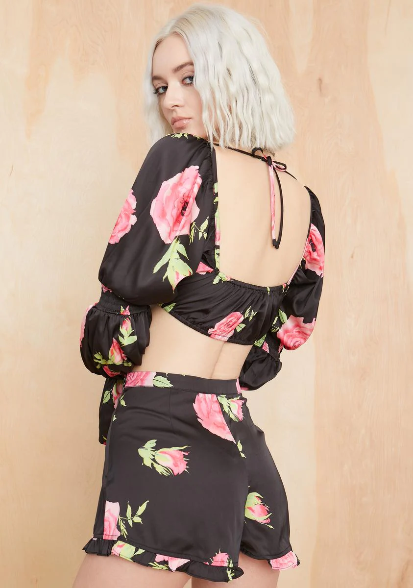 Midnight Oasis Ruffle Shorts - Image 4