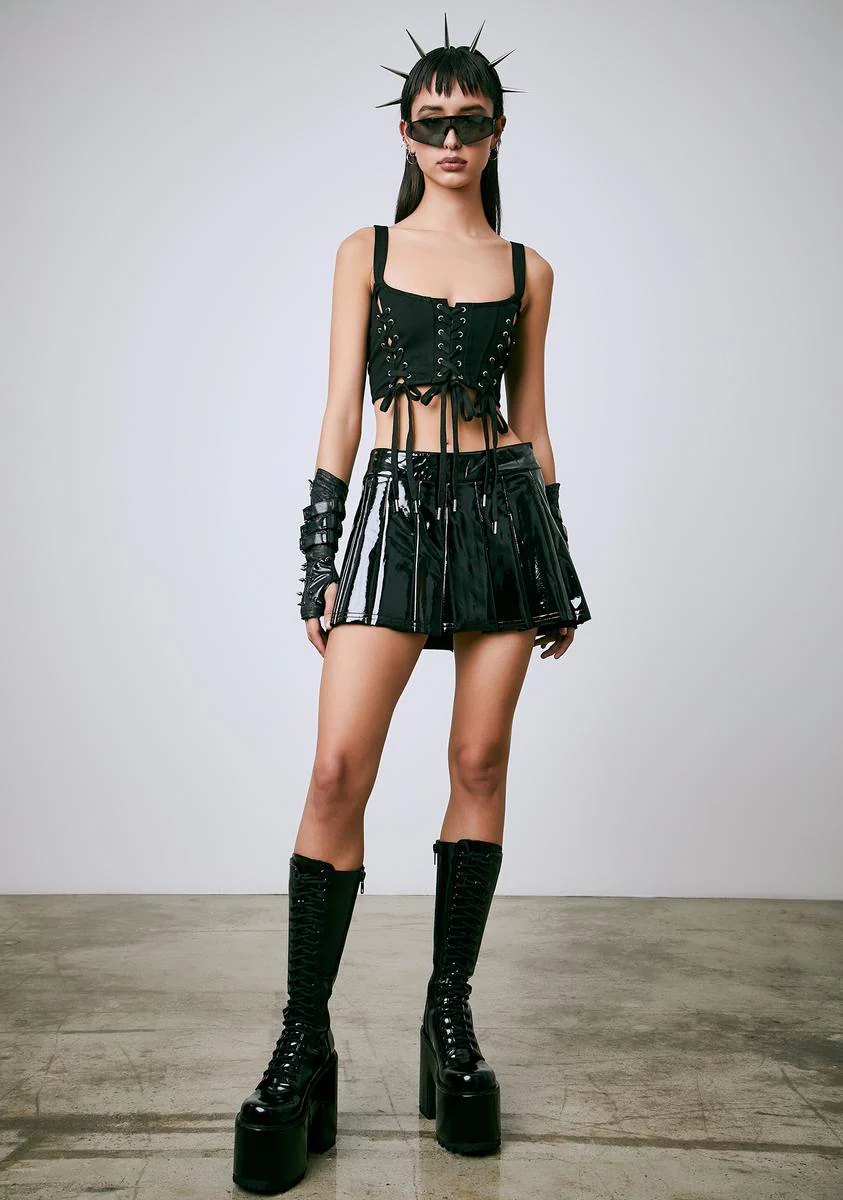 Midnight Perfect Escape Lace-Up Top - Image 3