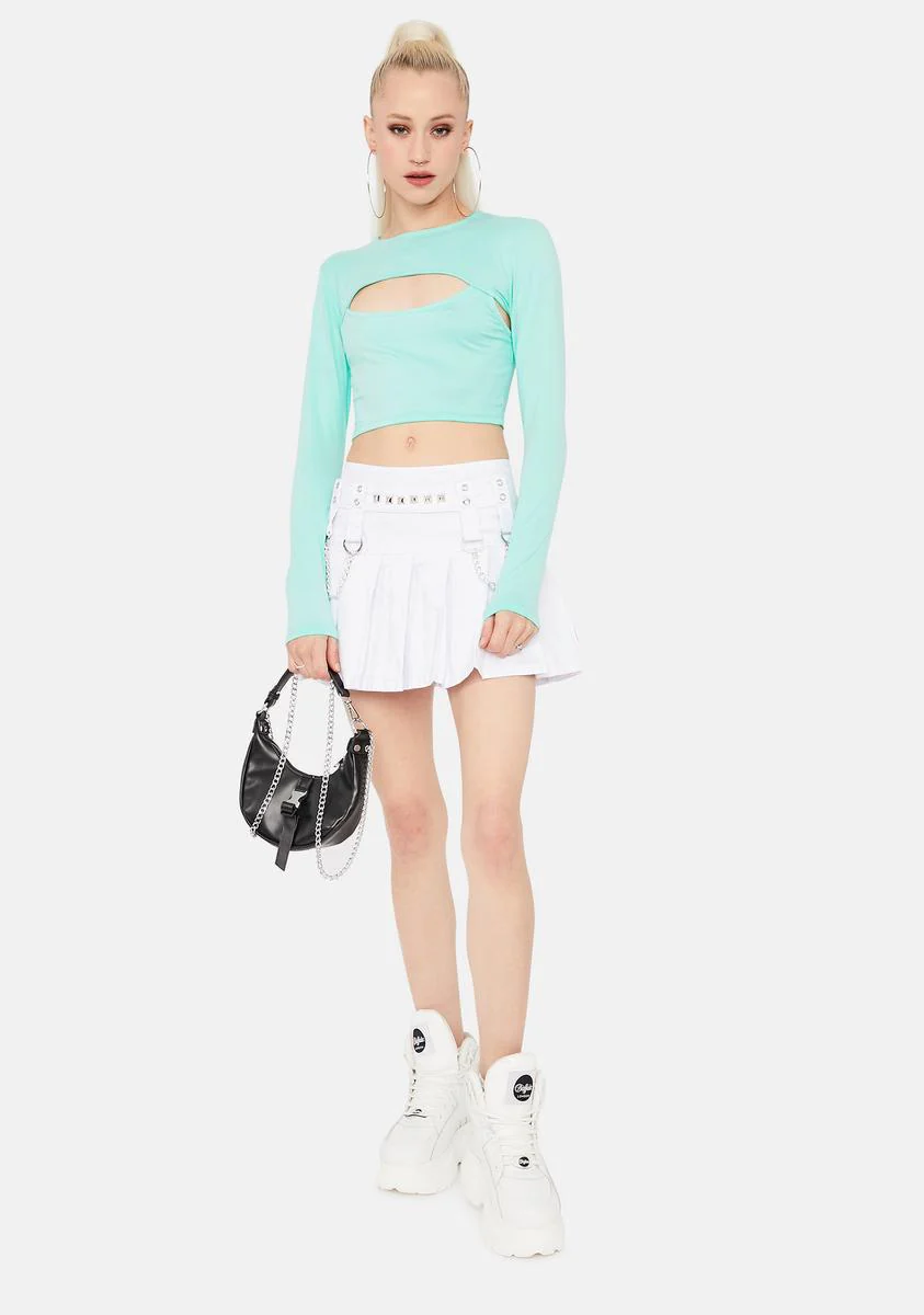 Mint Beginner's Luck Cutout Crop Top - Image 3