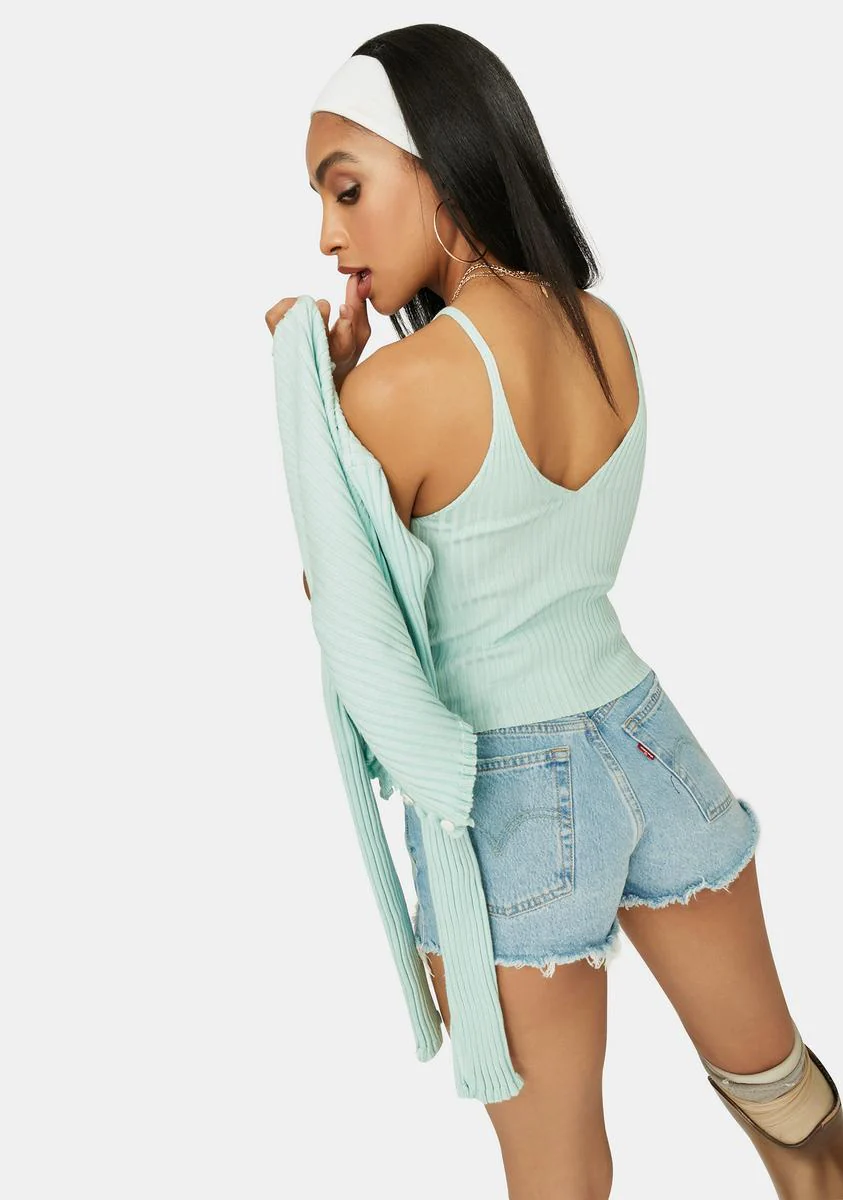 Mint Clique On Speed Dial Knit Crop Tank - Image 4