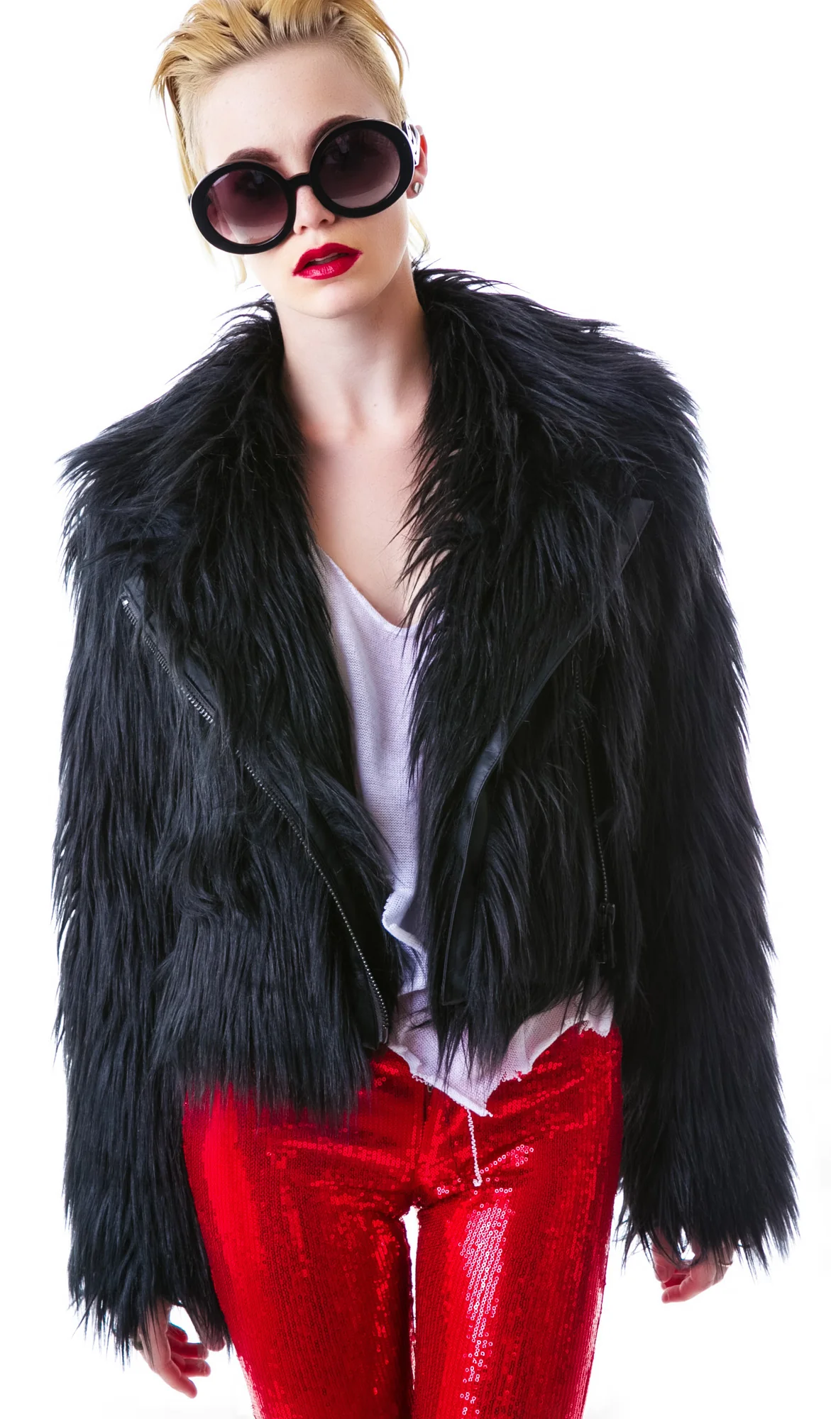 Minx Faux Fur Moto Jacket - Image 7