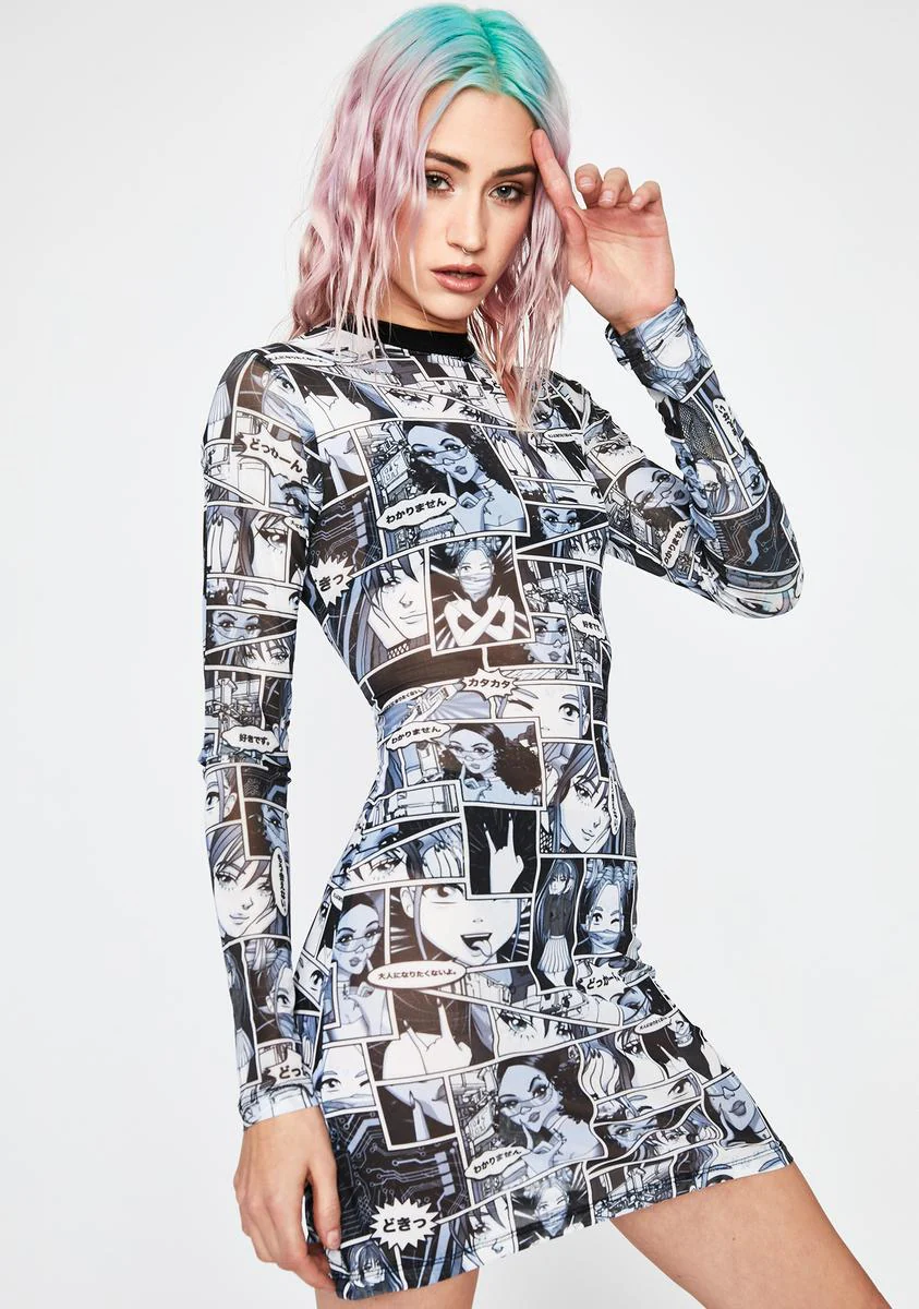 Misfit Memoirs Mesh Dress - Image 2