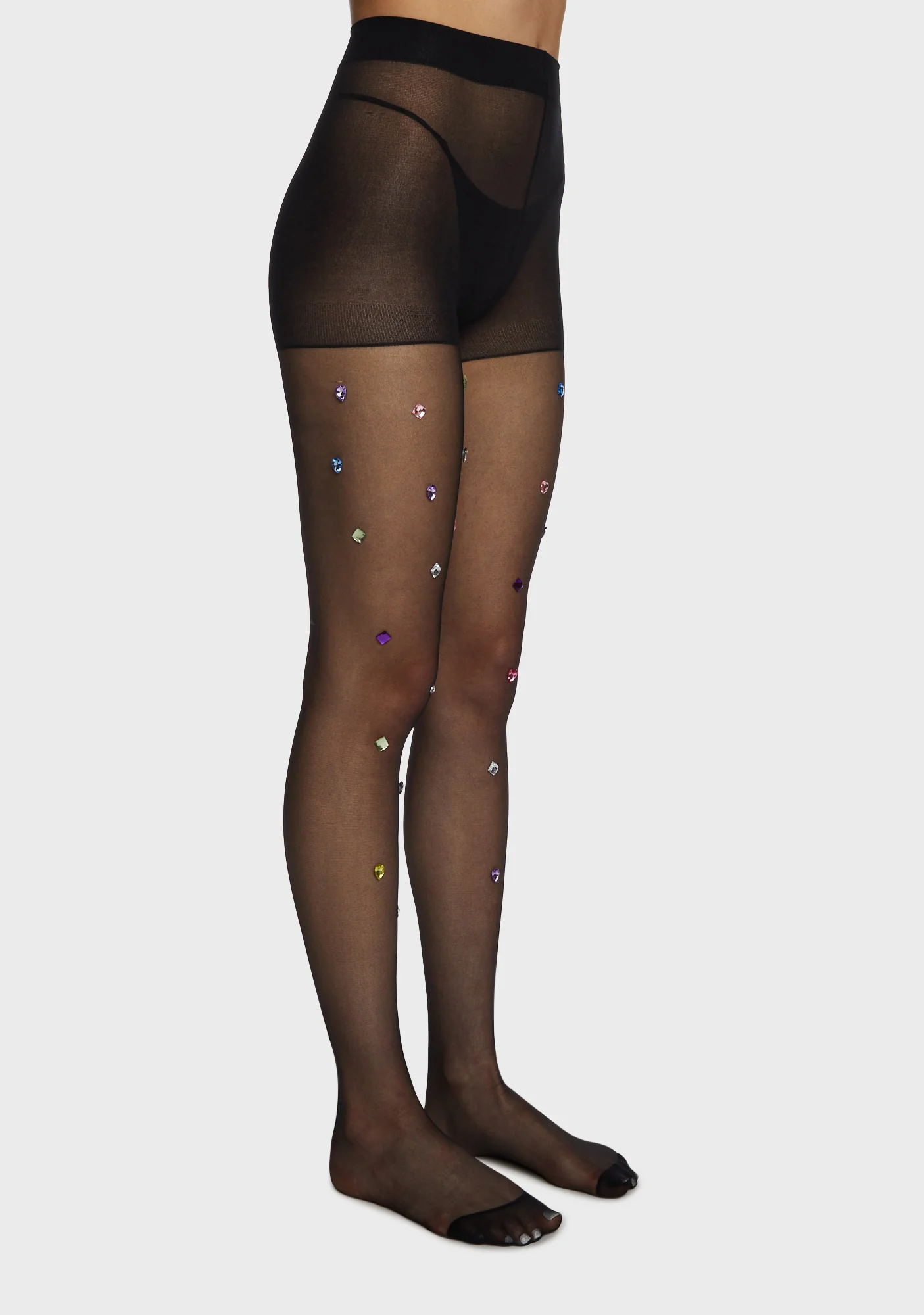 Miss Bedazzled Sheer Tights - Black - Image 2