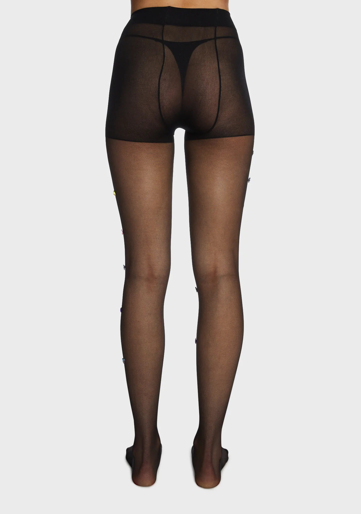 Miss Bedazzled Sheer Tights - Black - Image 3