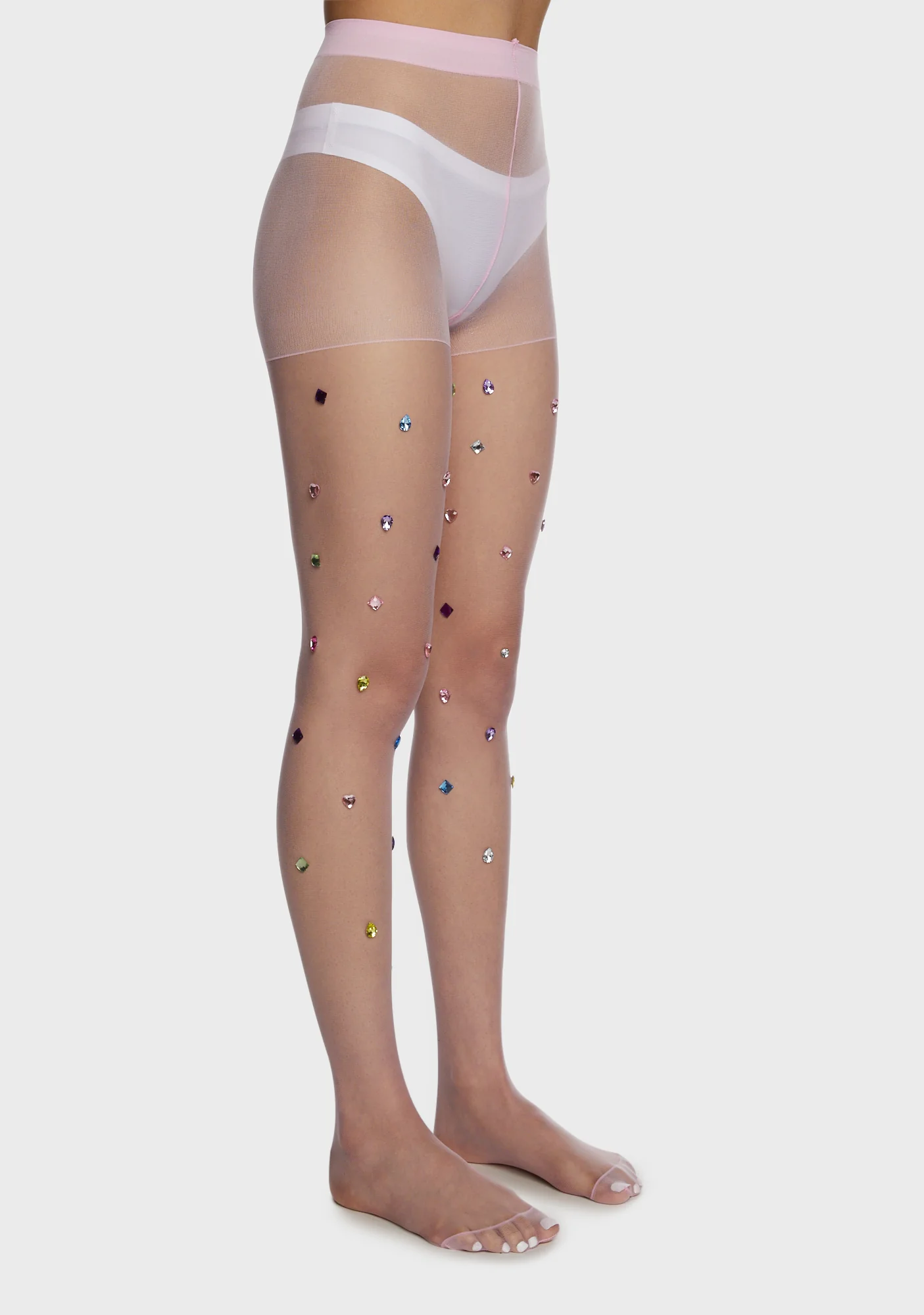 Miss Bedazzled Sheer Tights - Pink - Image 2