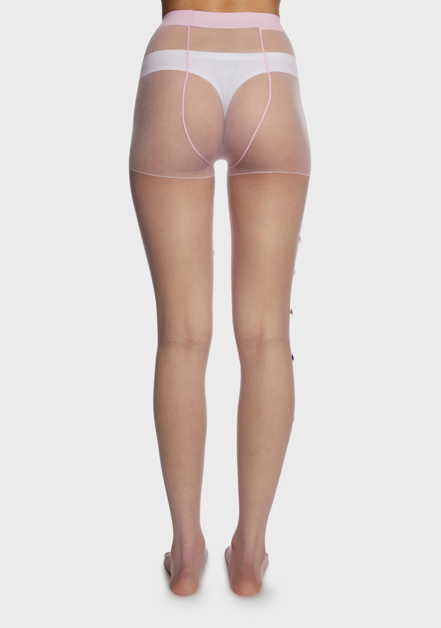 Miss Bedazzled Sheer Tights - Pink - Image 3